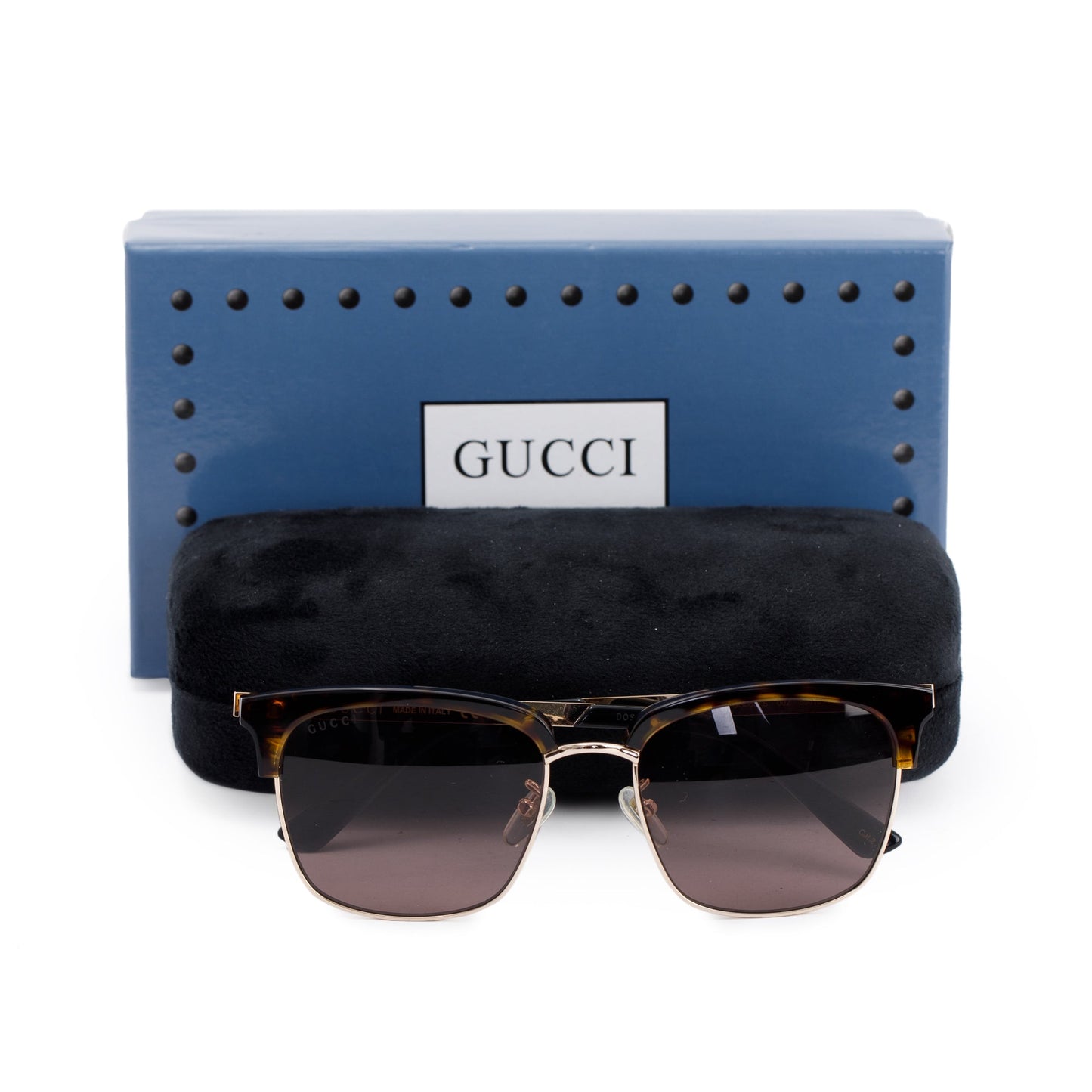 Gucci GG0697S Rectangular Frame Metal Sunglasses