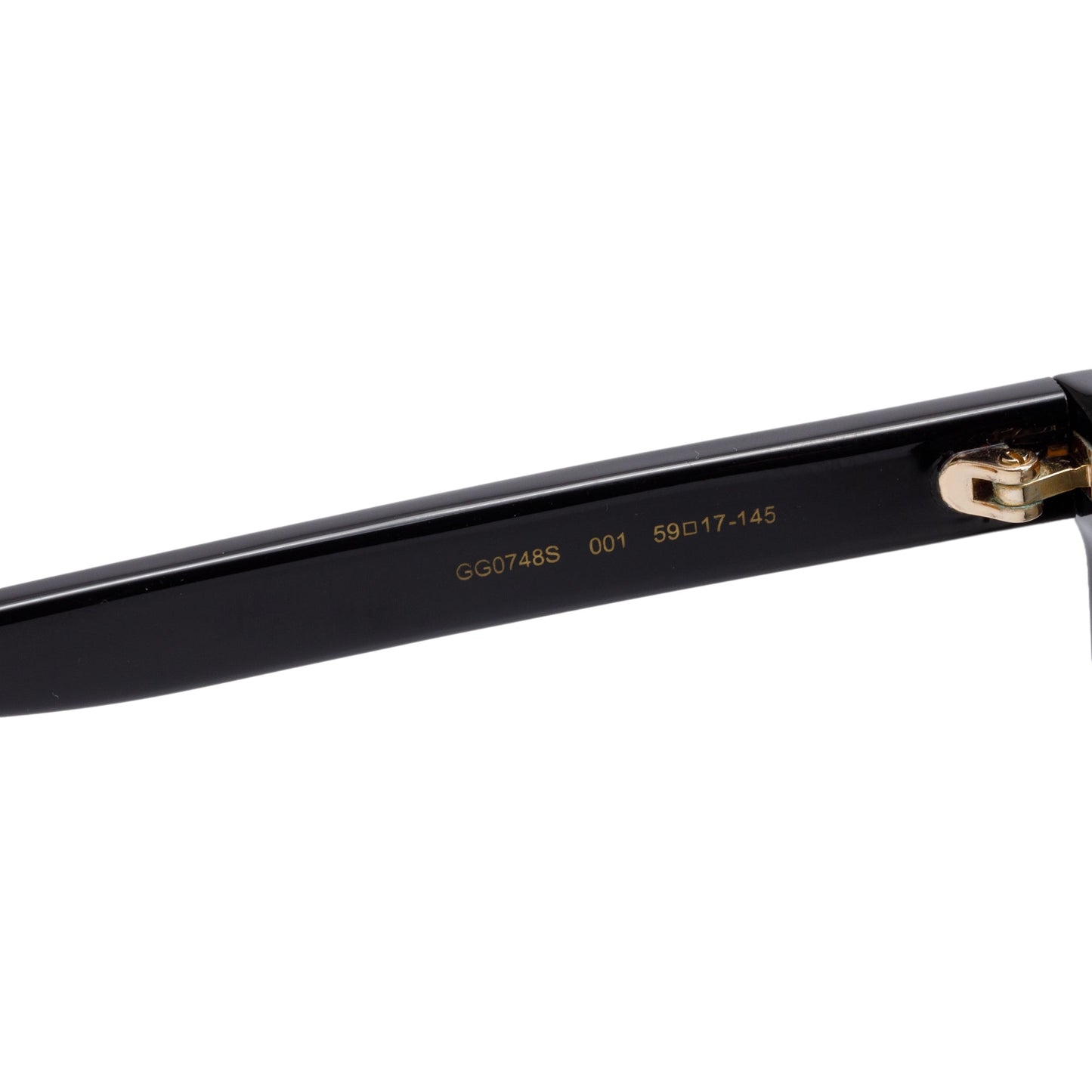 Gucci GG0748S Black Acetate Web Accent Square Sunglasses