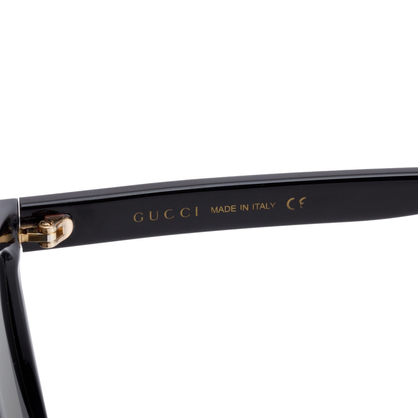 Gucci GG0748S Black Acetate Web Accent Square Sunglasses