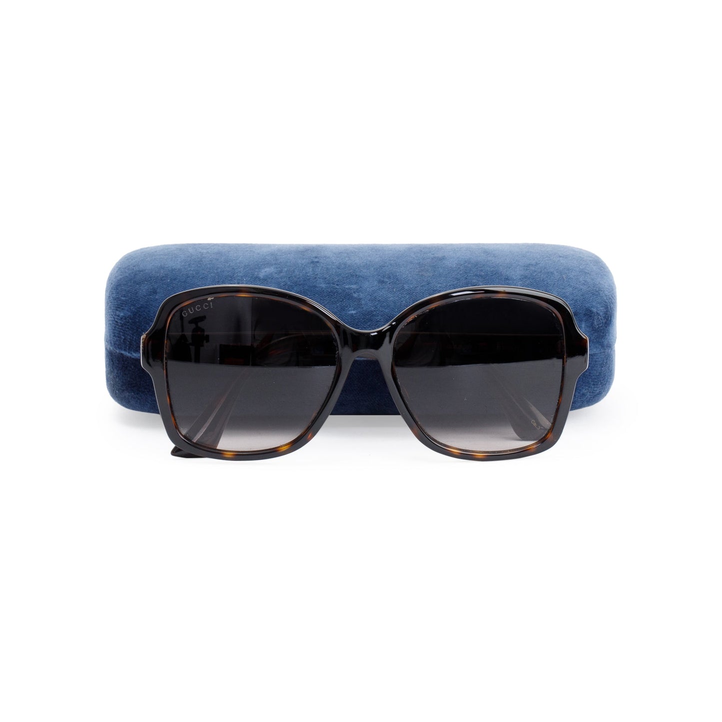Gucci GG0765SA Havana Acetate Double G Logo Square Sunglasses
