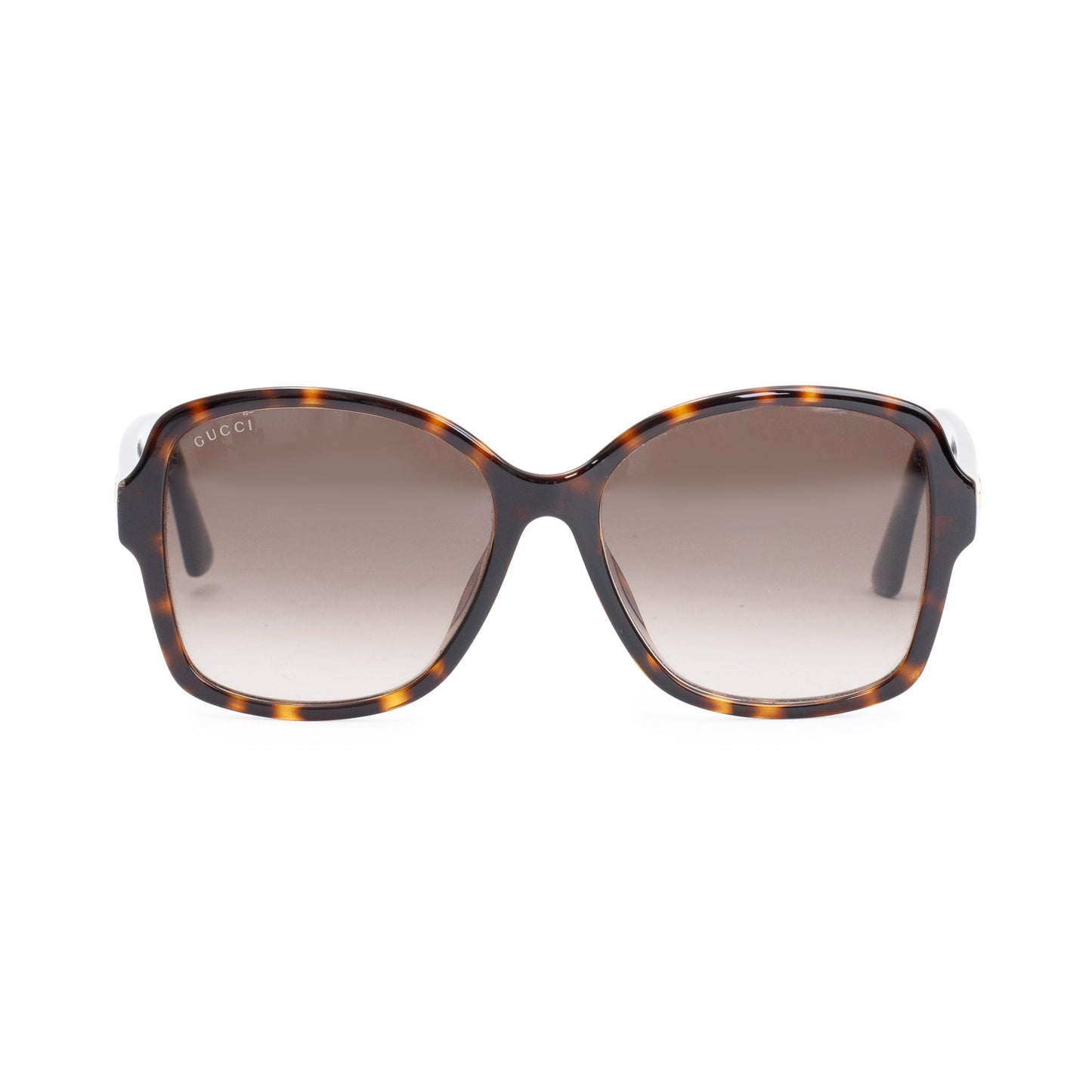 Gucci GG0765SA Havana Acetate Double G Logo Square Sunglasses