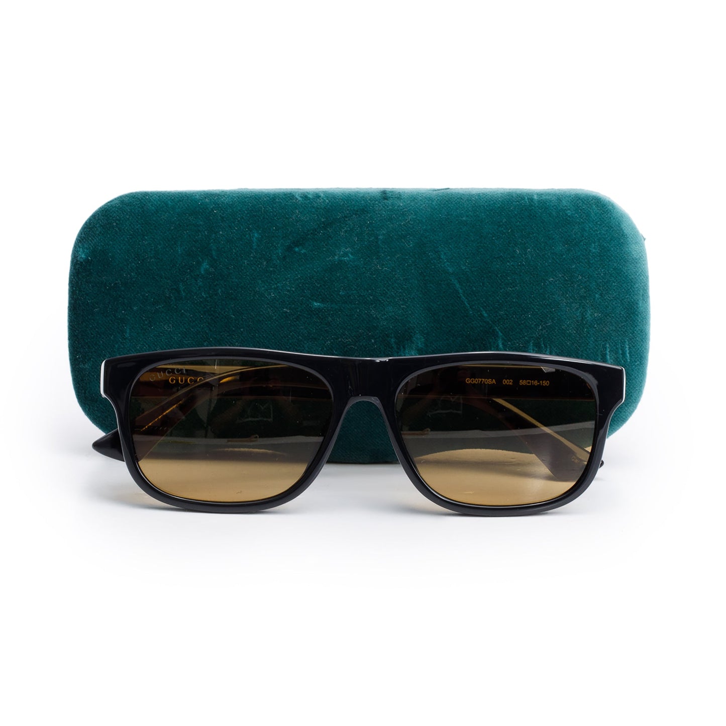 Gucci GG0770SA Black Acetate Rectangular Sunglasses