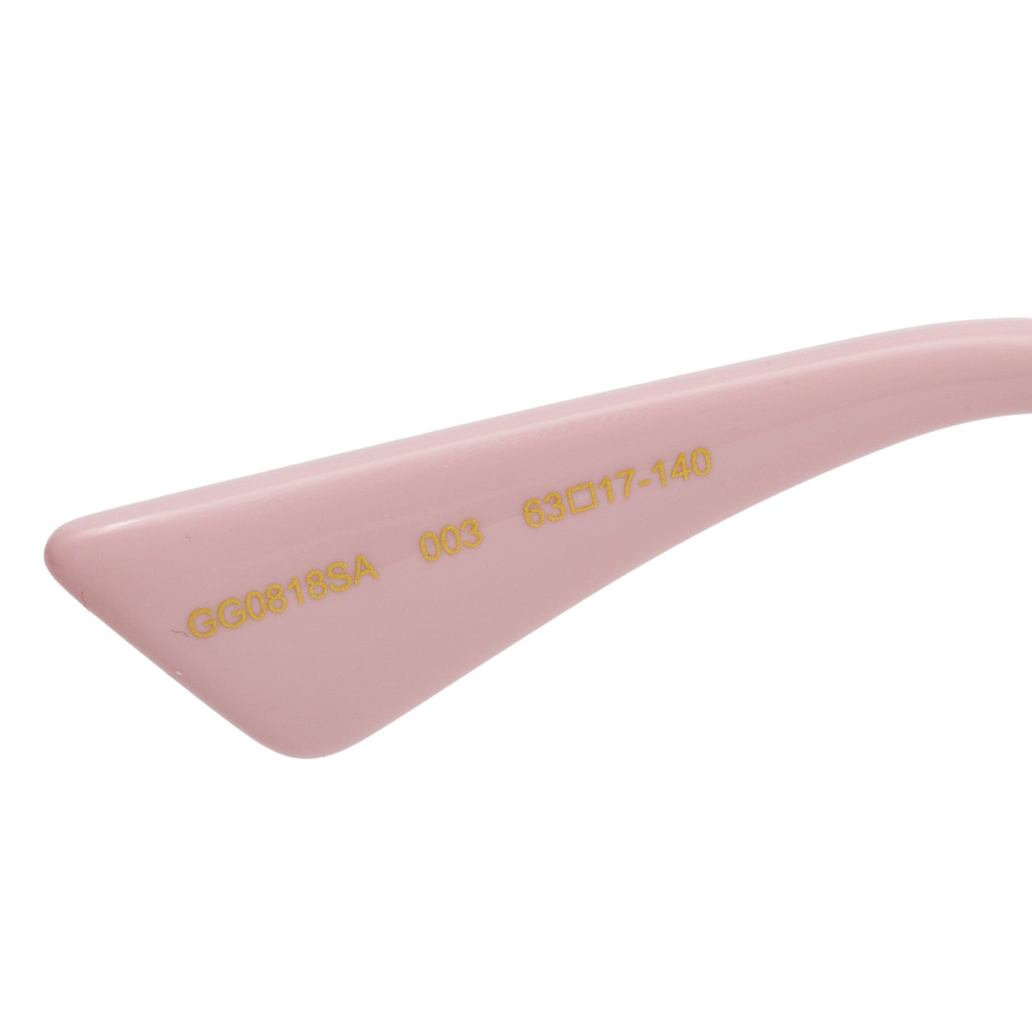 Gucci GG0818SA Pink Acetate Gold Tone GG Logo Geometric Sunglasses