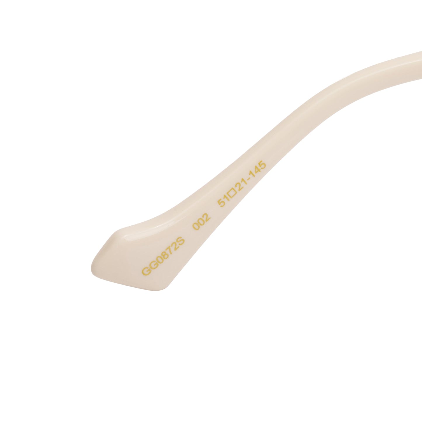 Gucci GG0872S Gold Tone Metal White Acetate Green Round Sunglasses