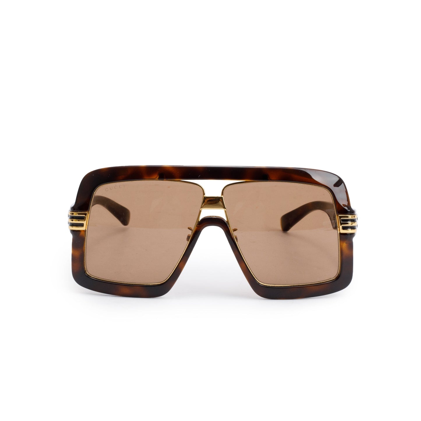 Gucci GG0900S Havana Acetate Oversized Square Aviator Sunglasses