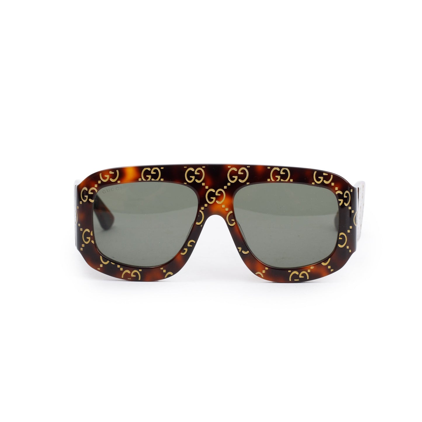 Gucci GG0980S Brown GG Engraved Acetate Oversize Sunglasses