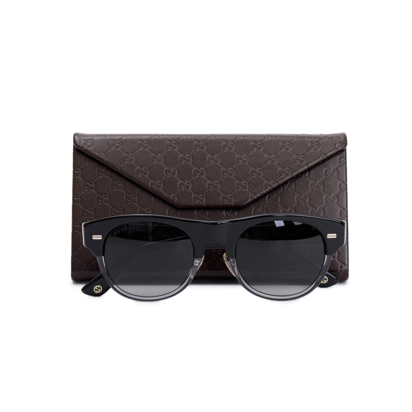 Gucci GG1088/S Black & Clear Acetate Round Sunglasses