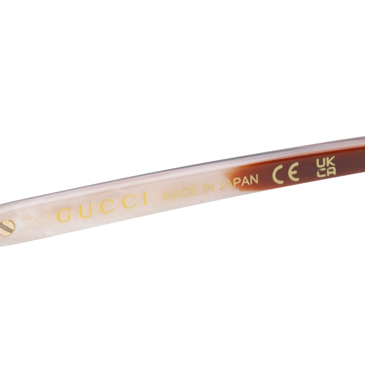 Gucci GG12210 Gold-Tone Metal Brown Acetate Frameless Rectangular Eyeglasses