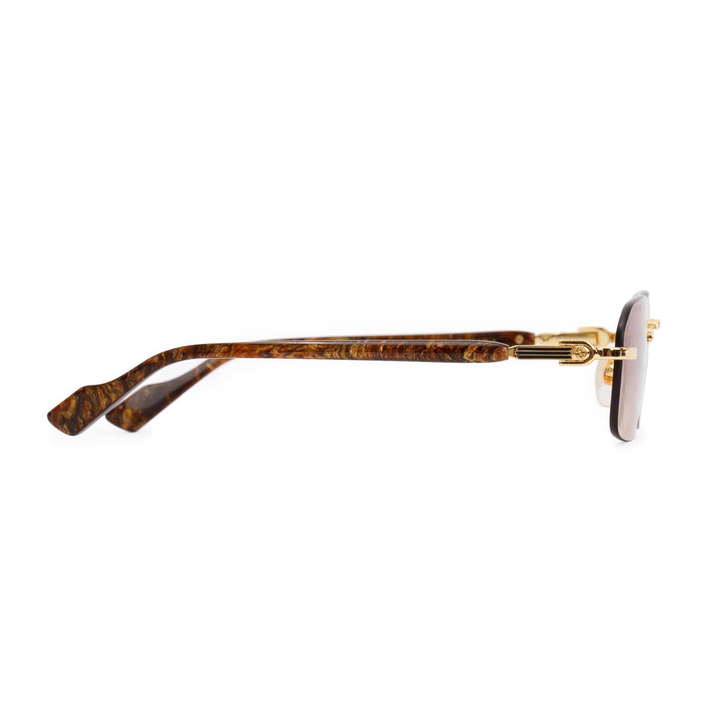 Gucci GG1221S Gold-Tone Red Frame Rectangular Sunglasses