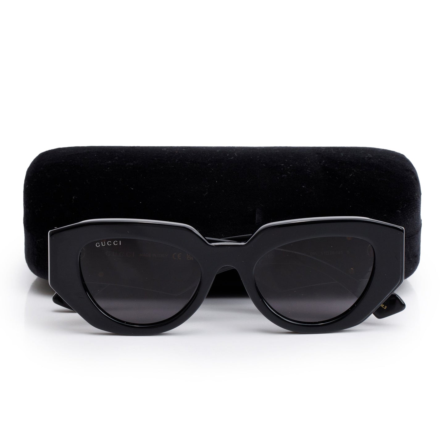 Gucci GG1421S Black Acetate GG Marmont Cat-Eye Sunglasses