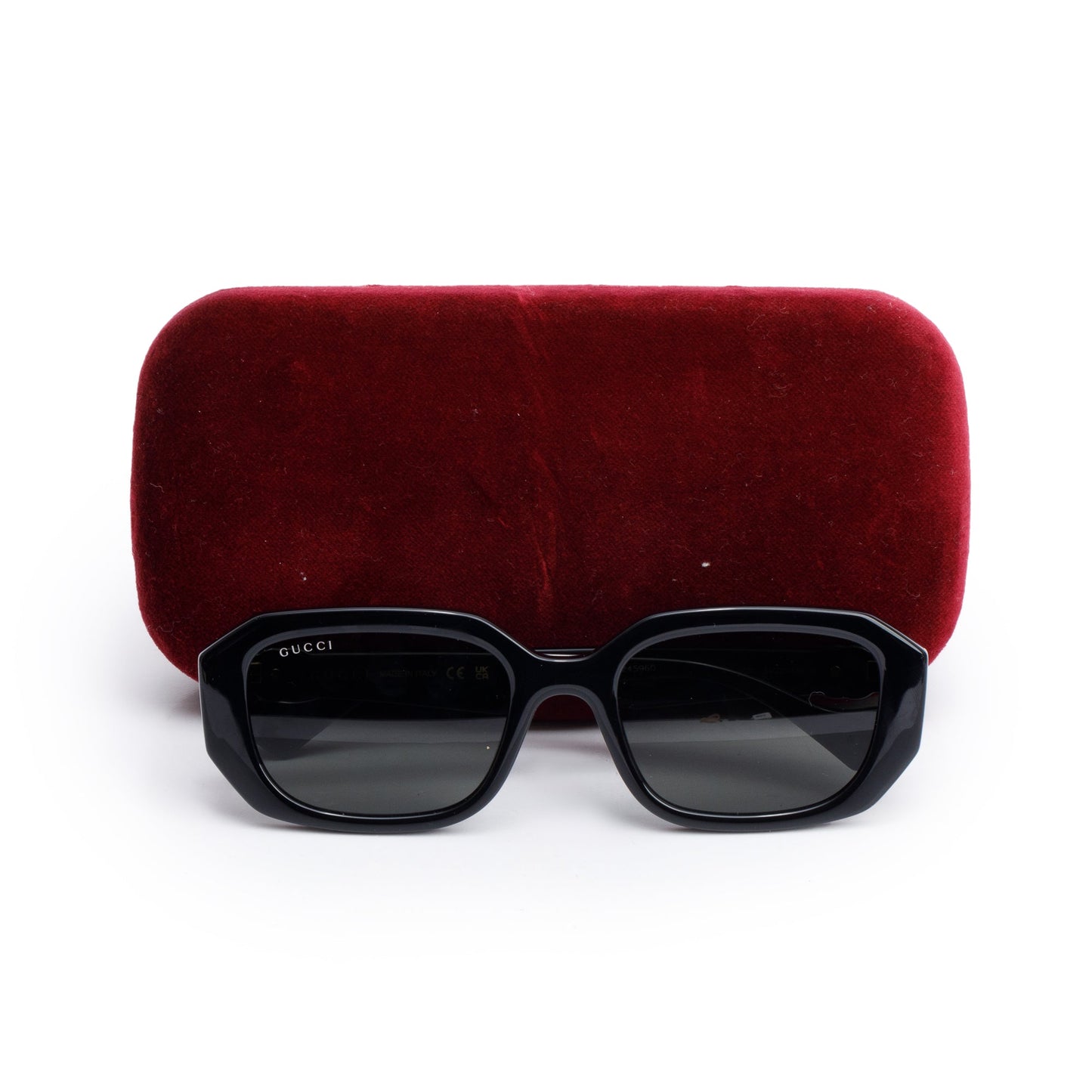 Gucci GG1535S Black Acetate GG Logo Geometric Sunglasses
