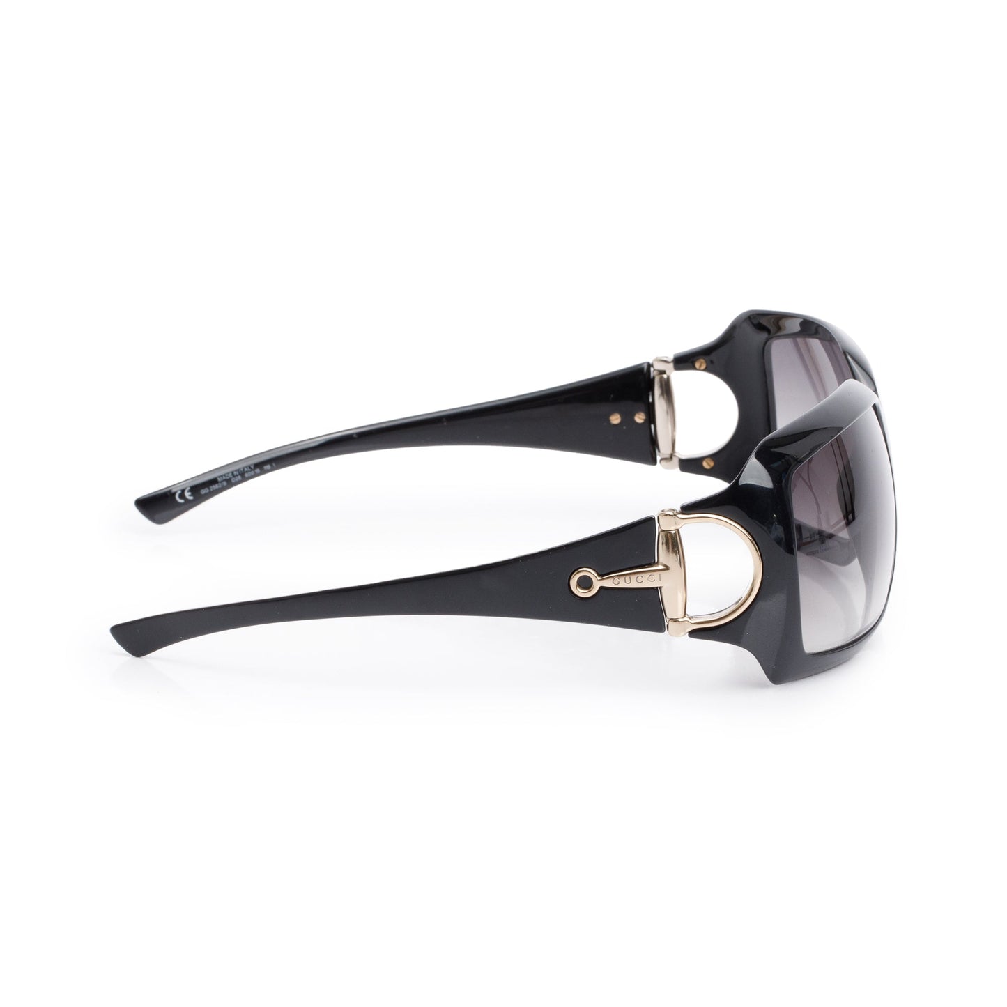 Gucci GG2562/S Black Acetate Horsebit Accent Square Sunglasses
