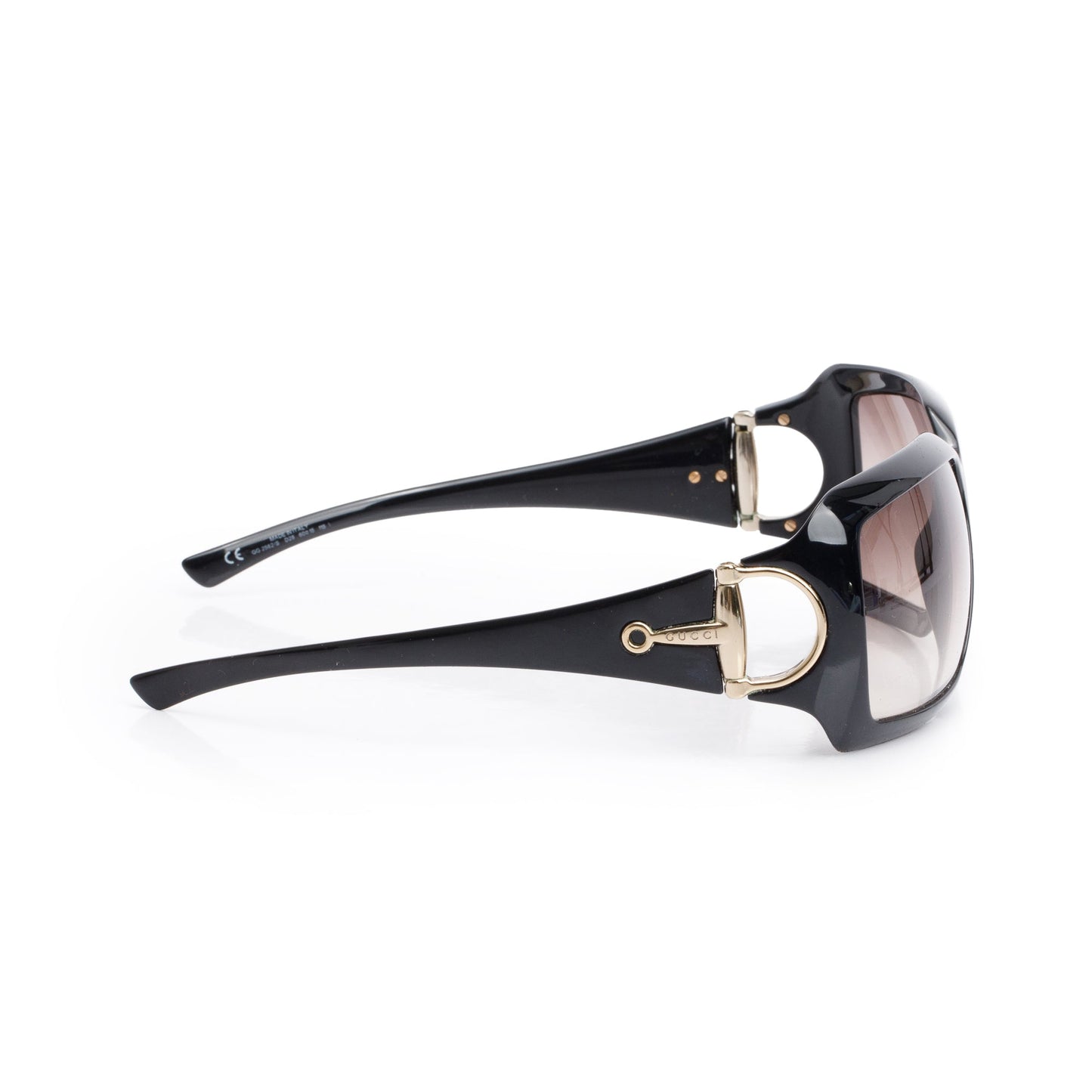 Gucci GG2562/S Black Acetate Horsebit Accent Square Sunglasses