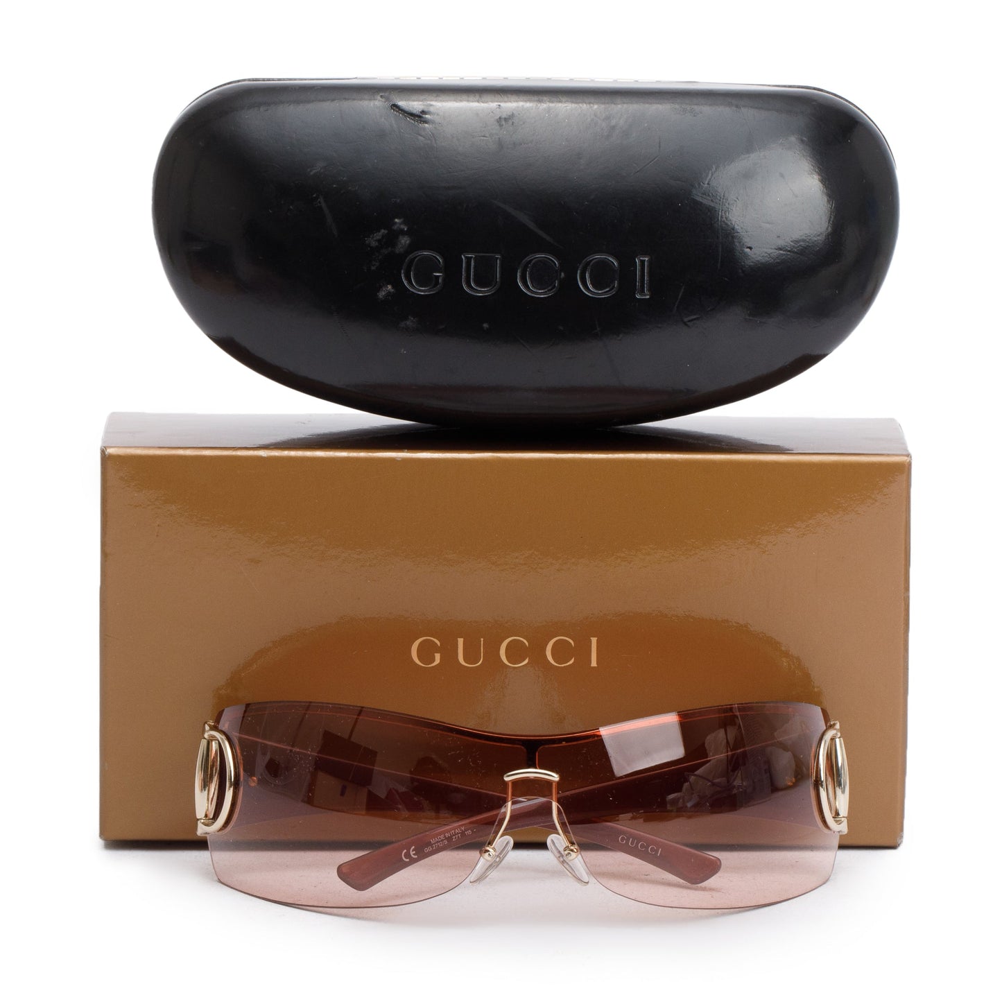 Gucci GG2712/S Brown Acetate Horsebit Shield Sunglasses