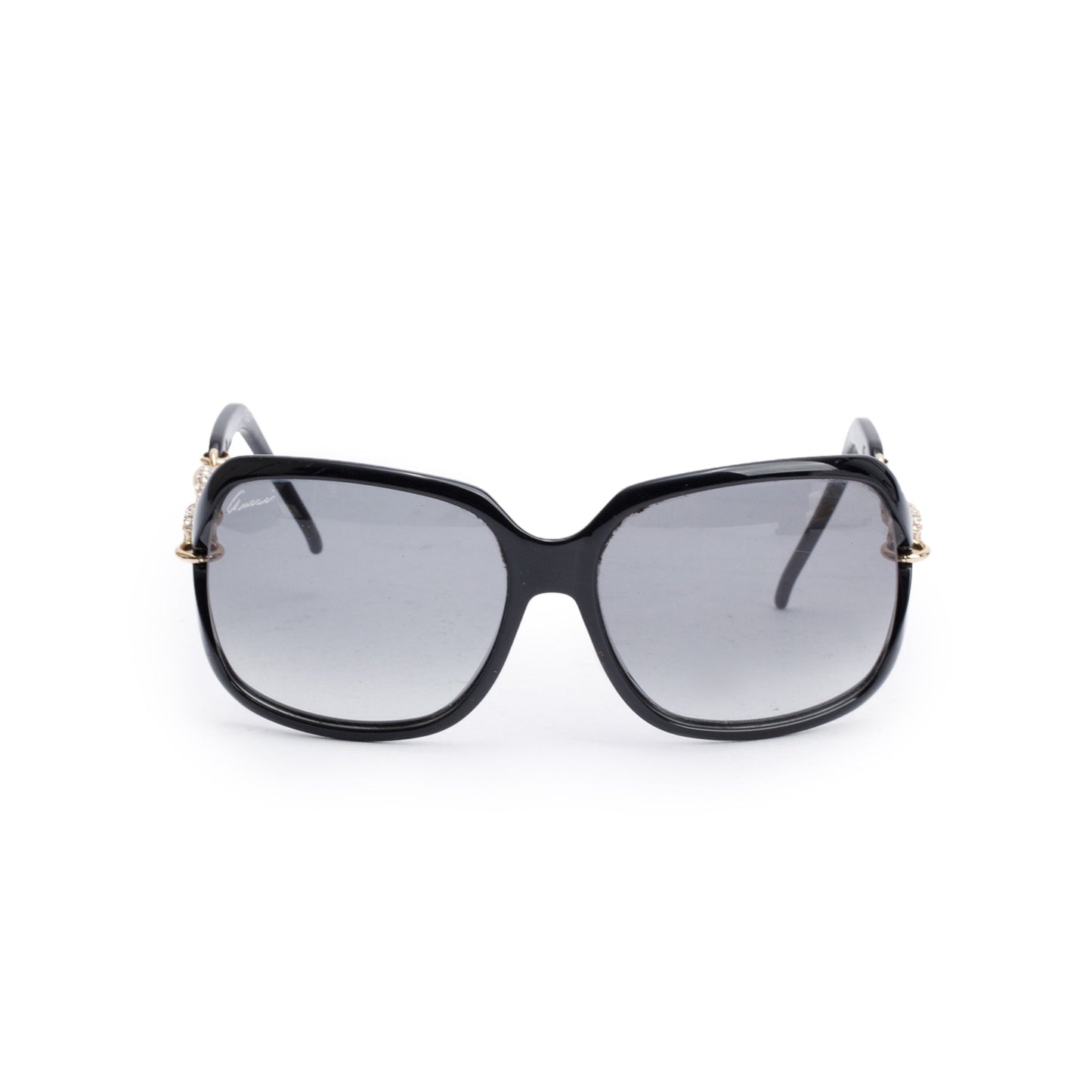 Gucci GG3584/N/S Black Acetate Crystal Marina Chai Accent Oversize Square Sunglasses