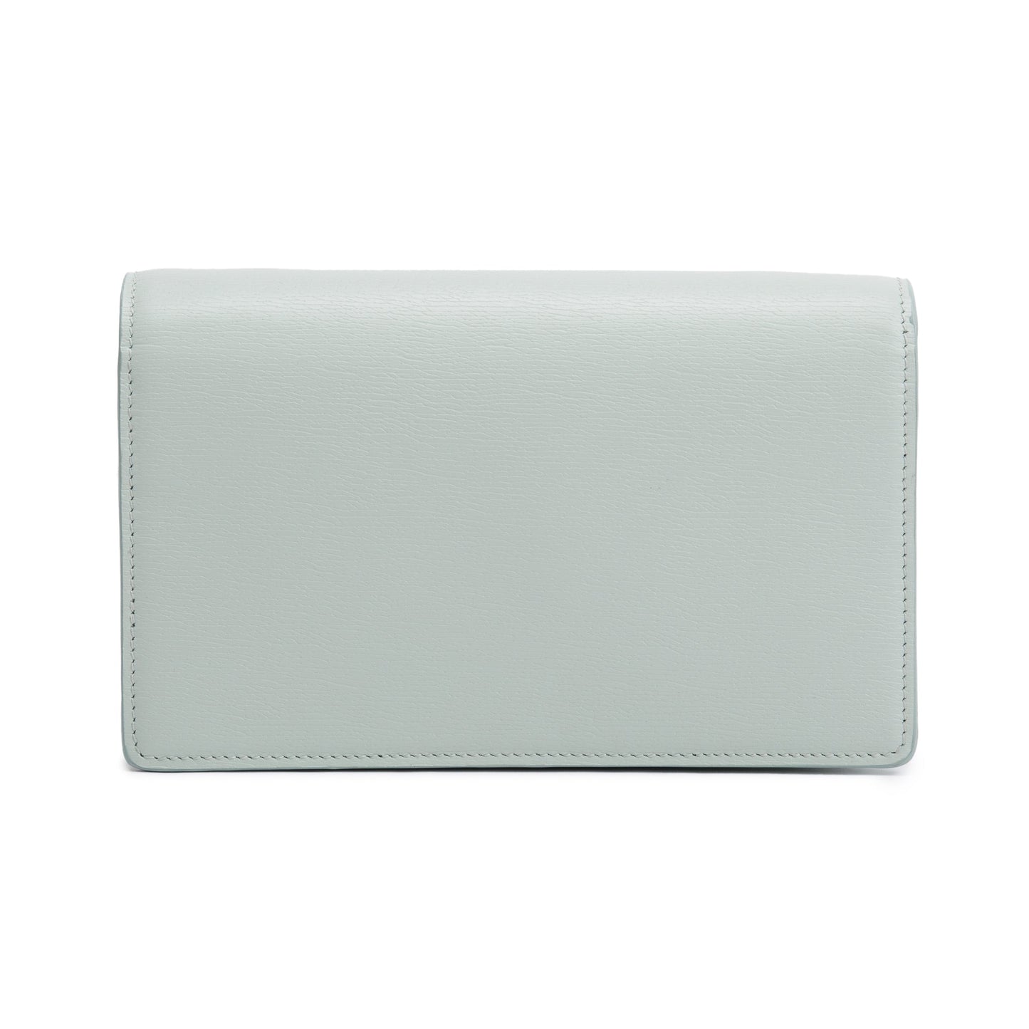 Gucci Green Calfskin Leather Chain Wallet with Gucci Script