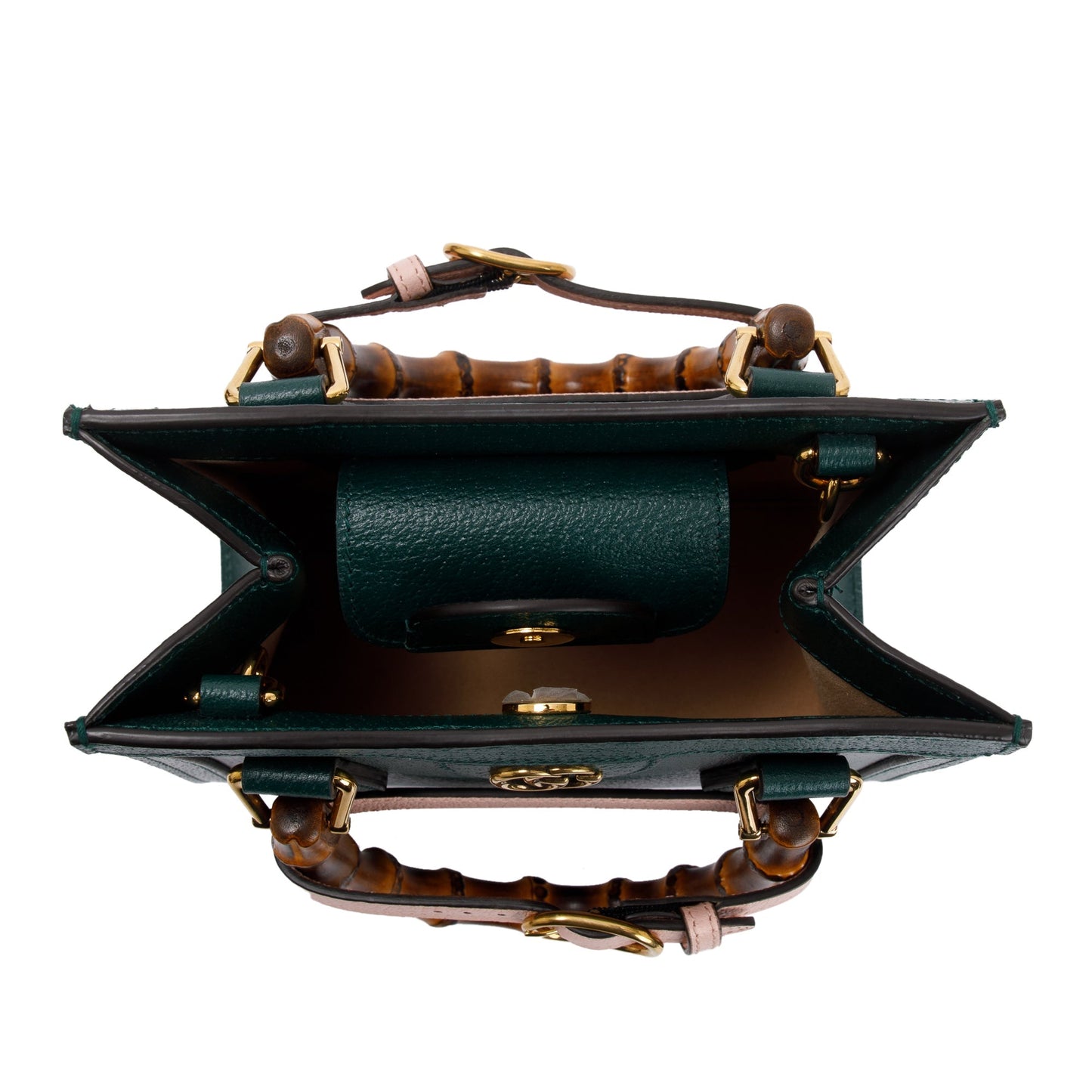 Gucci Green Calfskin Leather Diana Mini Tote Bag