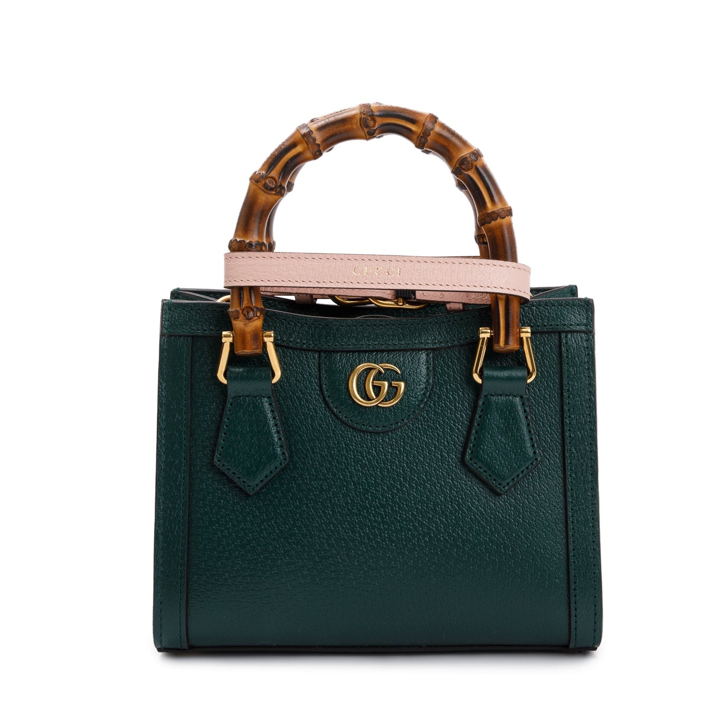 Gucci Green Calfskin Leather Diana Mini Tote Bag