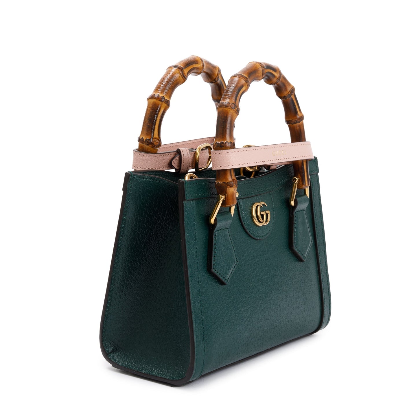 Gucci Green Calfskin Leather Diana Mini Tote Bag