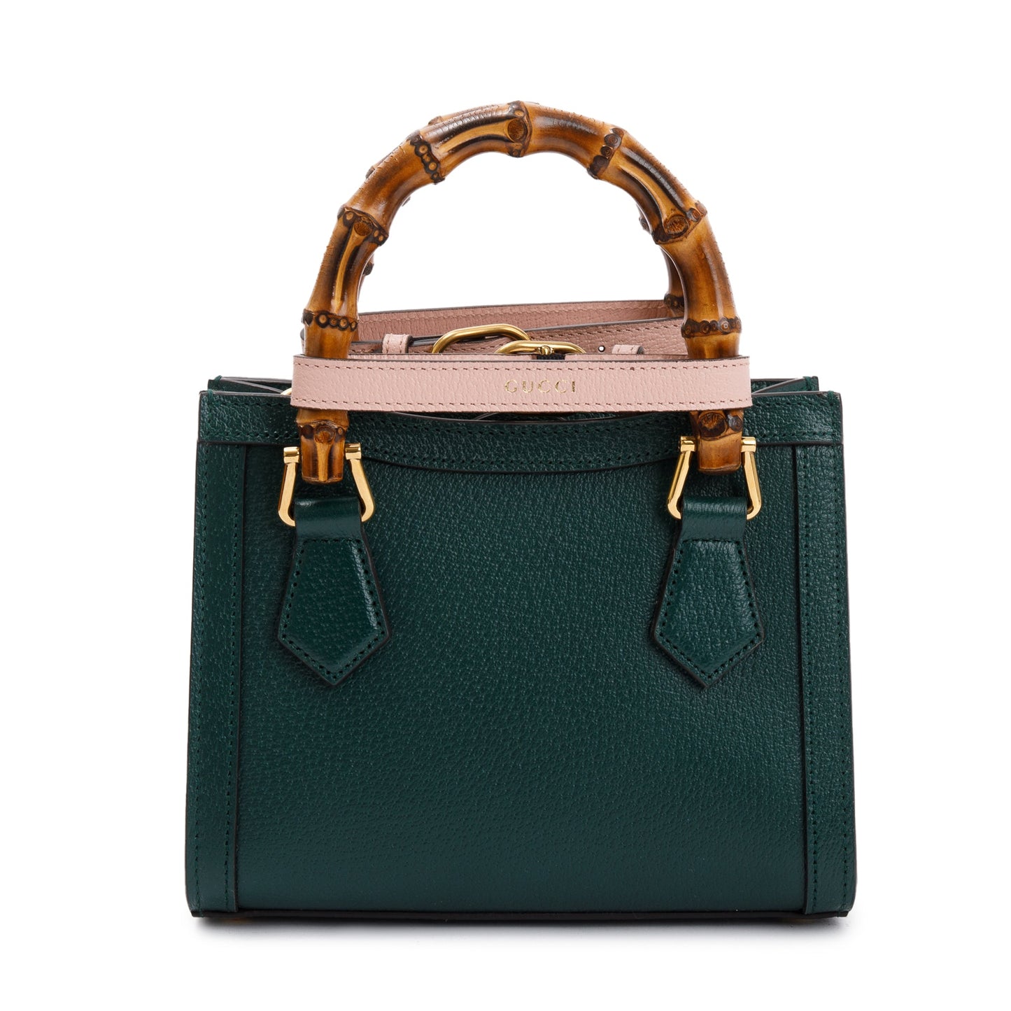 Gucci Green Calfskin Leather Diana Mini Tote Bag