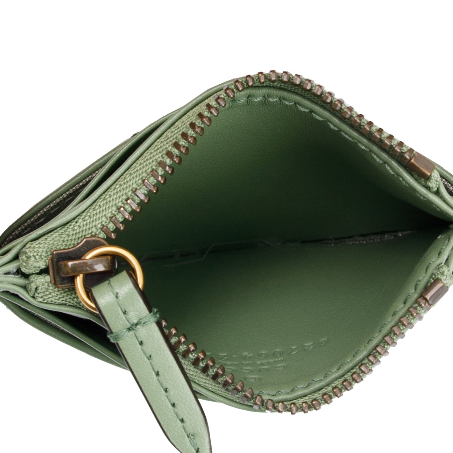 Gucci Green Calfskin Leather GG Marmont Keychain Wallet