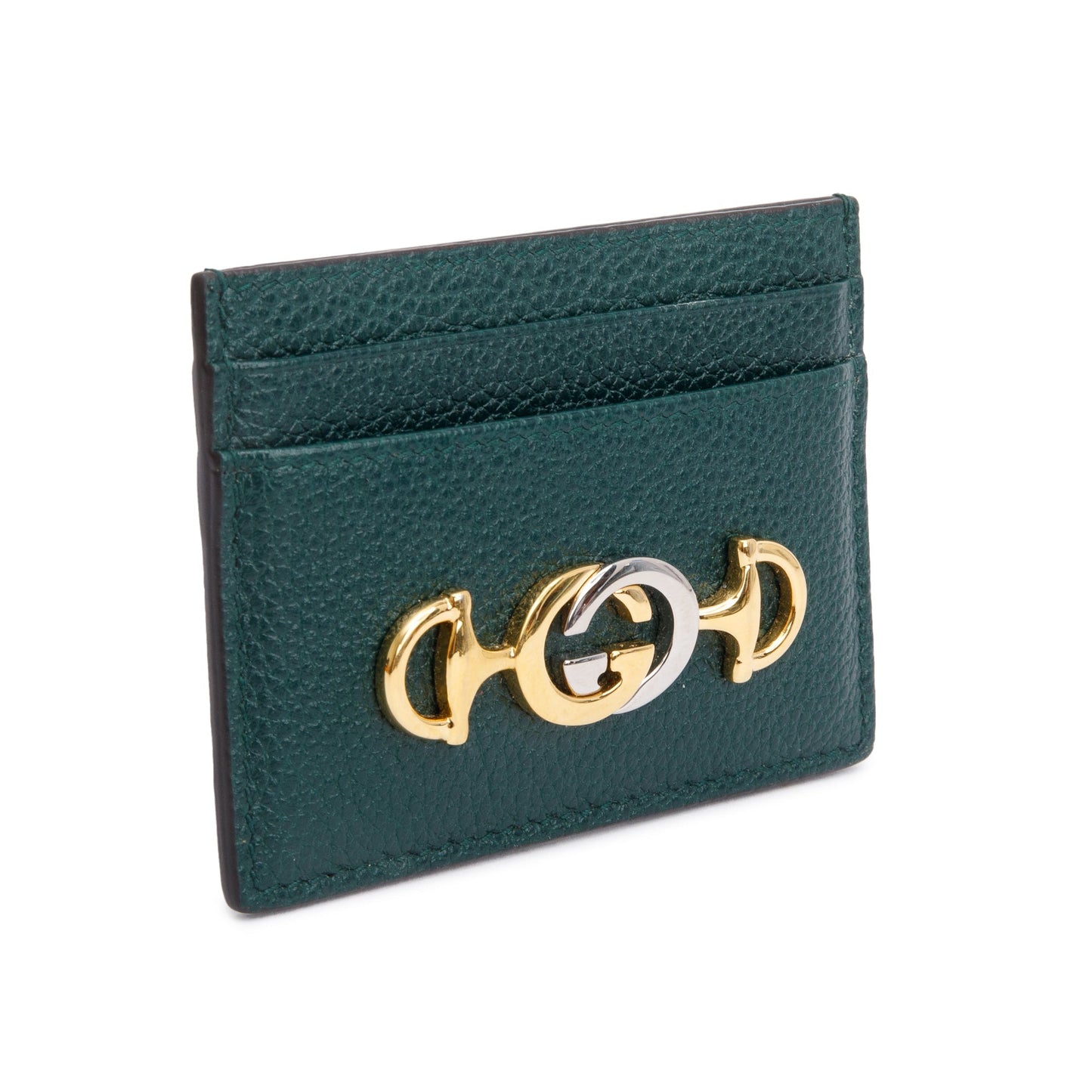 Gucci Green Grainy Leather Zumi Card Holder