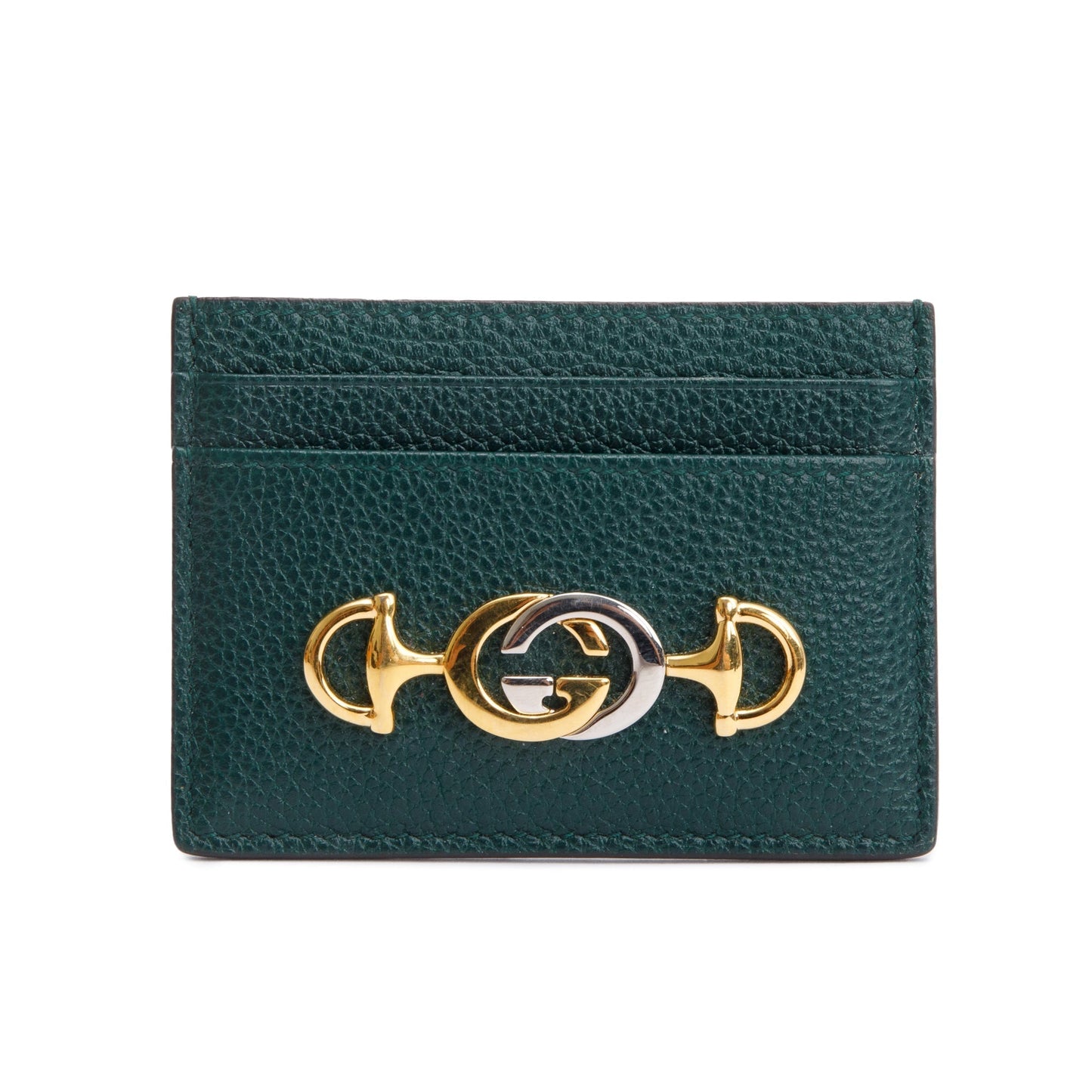 Gucci Green Grainy Leather Zumi Card Holder