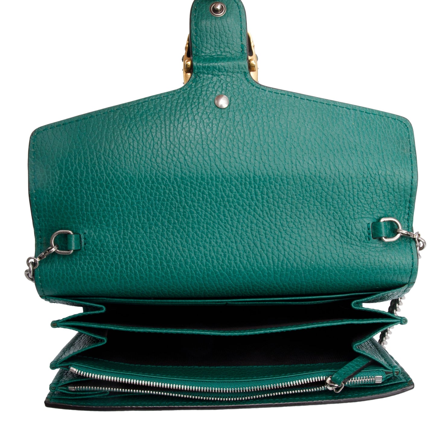 Gucci Green Leather Mini Dionysus Wallet on Chain