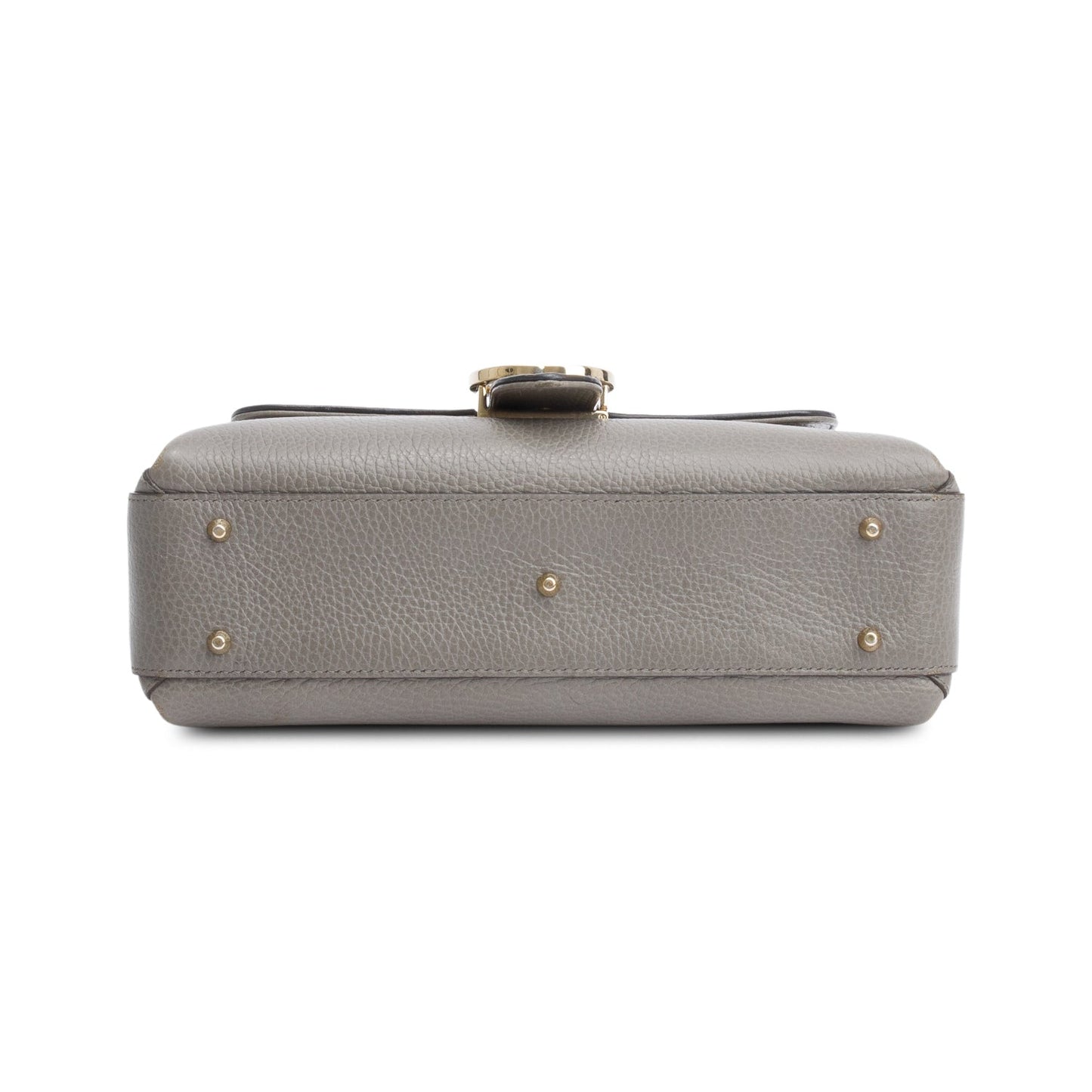 Gucci Grey Dollar Leather Interlocking G Top Handle Shoulder Bag