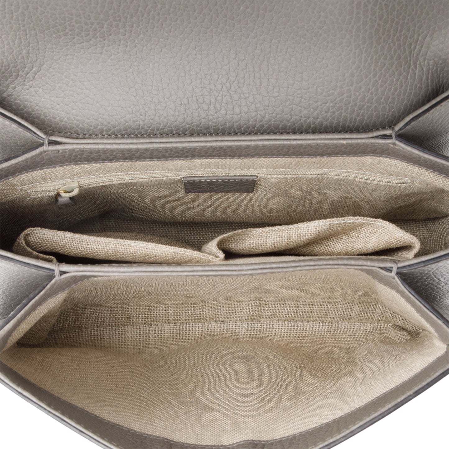 Gucci Grey Dollar Leather Interlocking G Top Handle Shoulder Bag