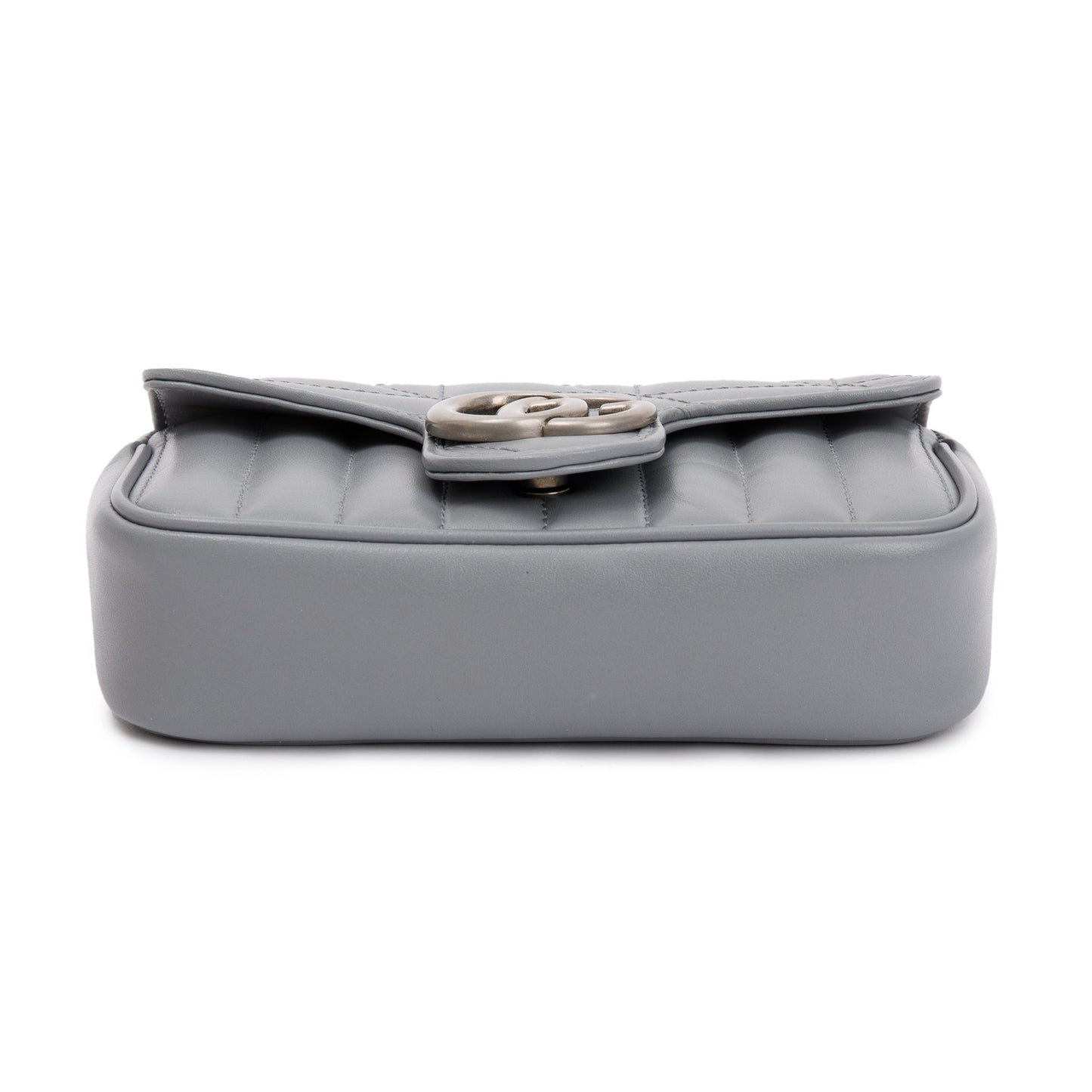 Gucci Grey GG Marmont Matelasse Leather Super Mini Bag