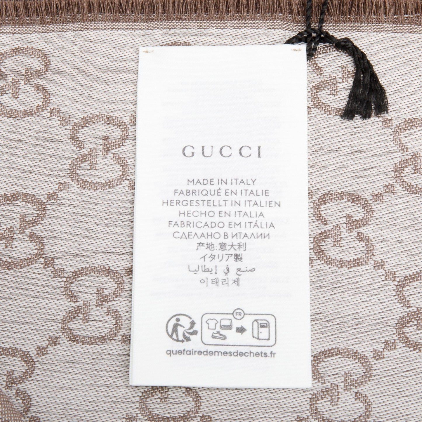 Gucci Grey Jacquard GG Silk Scarf