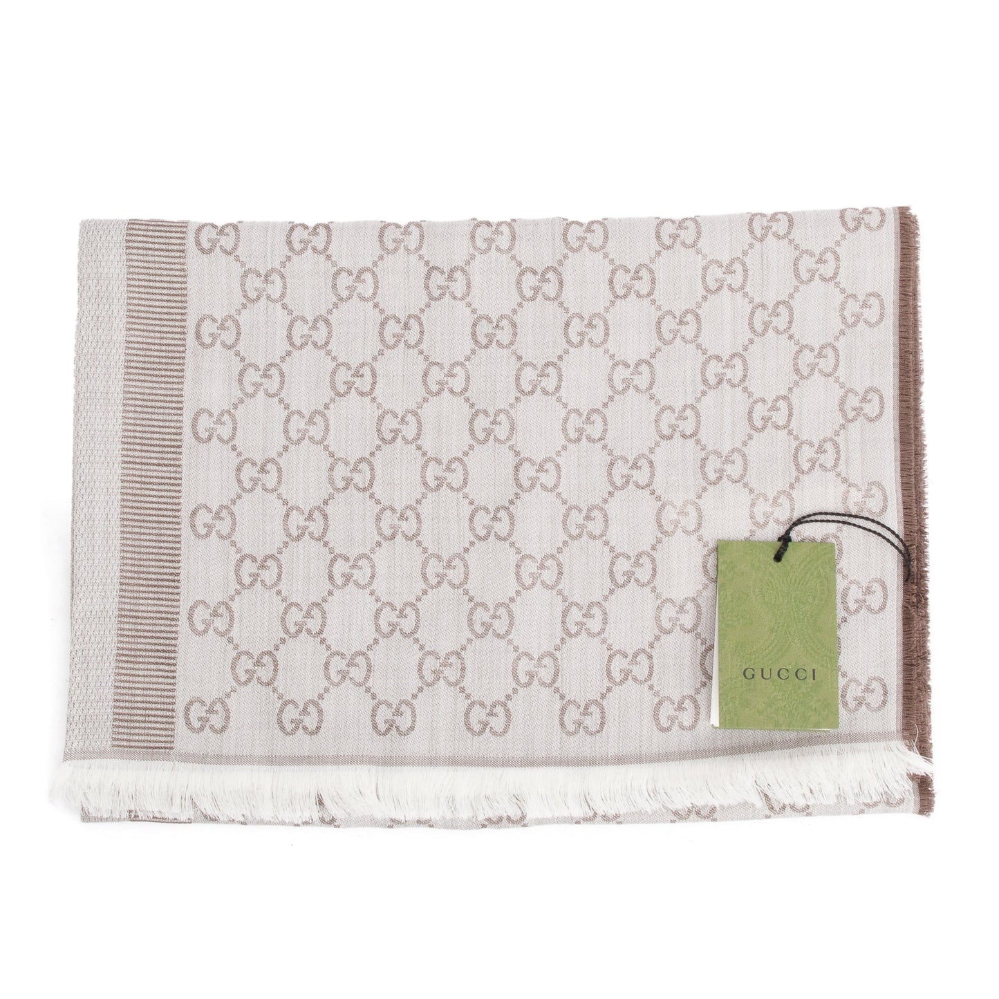 Gucci Grey Jacquard GG Silk Scarf