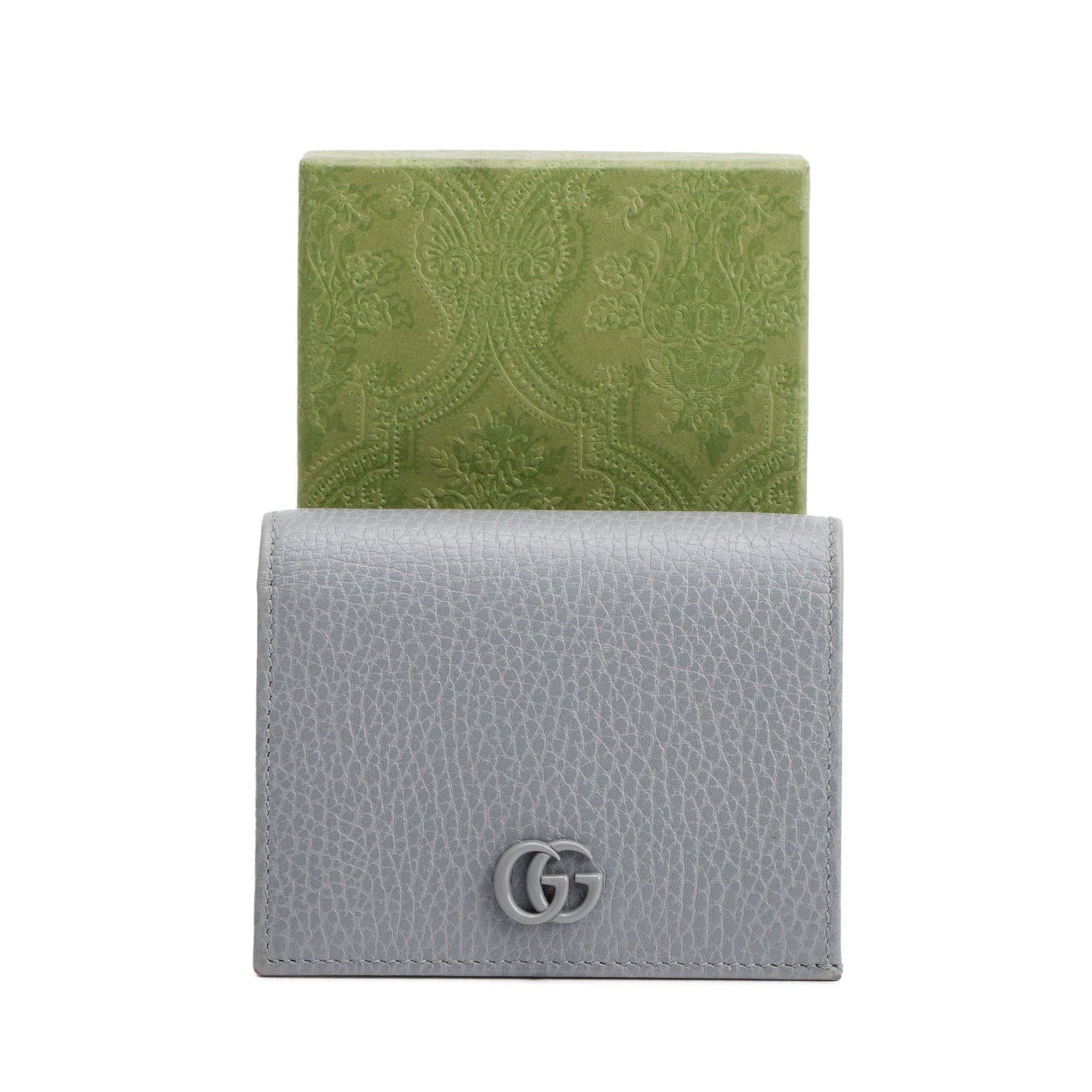 Gucci Grey Leather Card Case Wallet