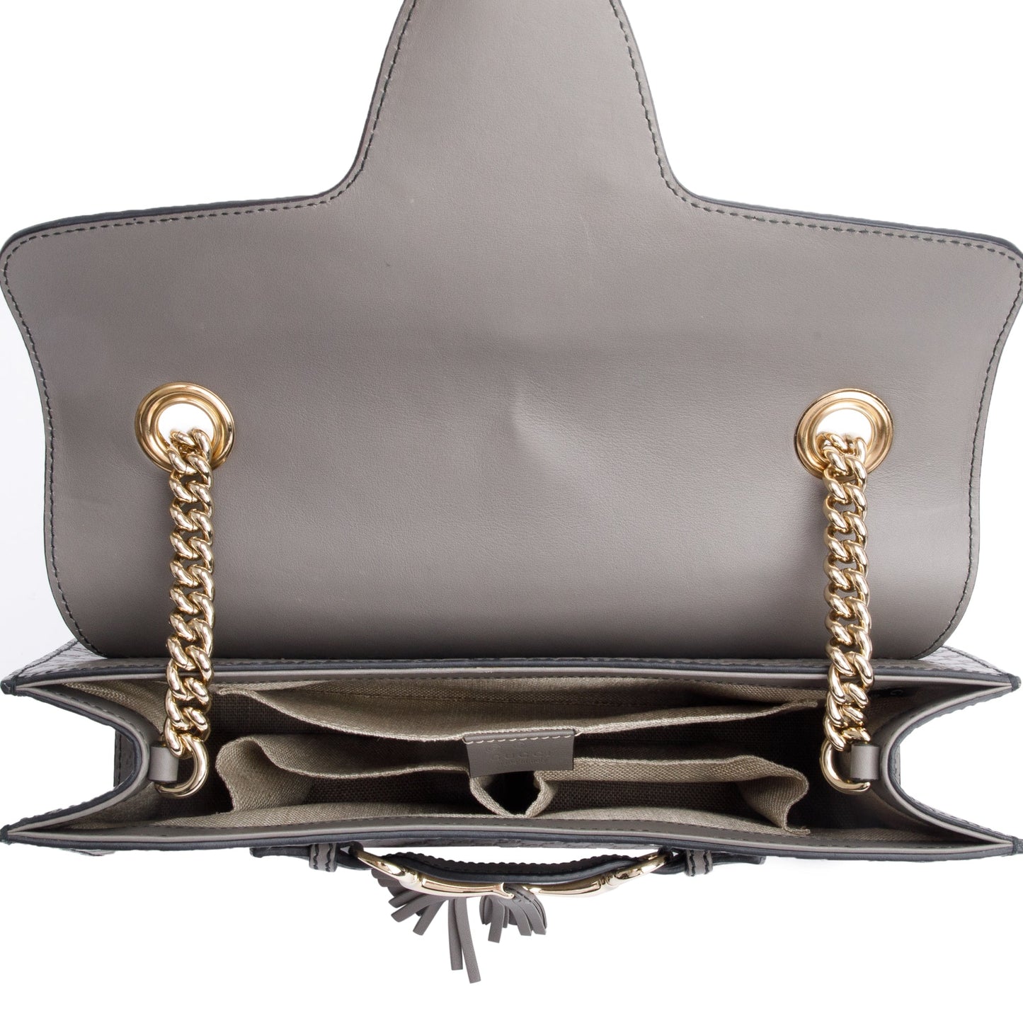 Gucci Grey Microguccissima Leather Medium Emily Chain Shoulder Bag