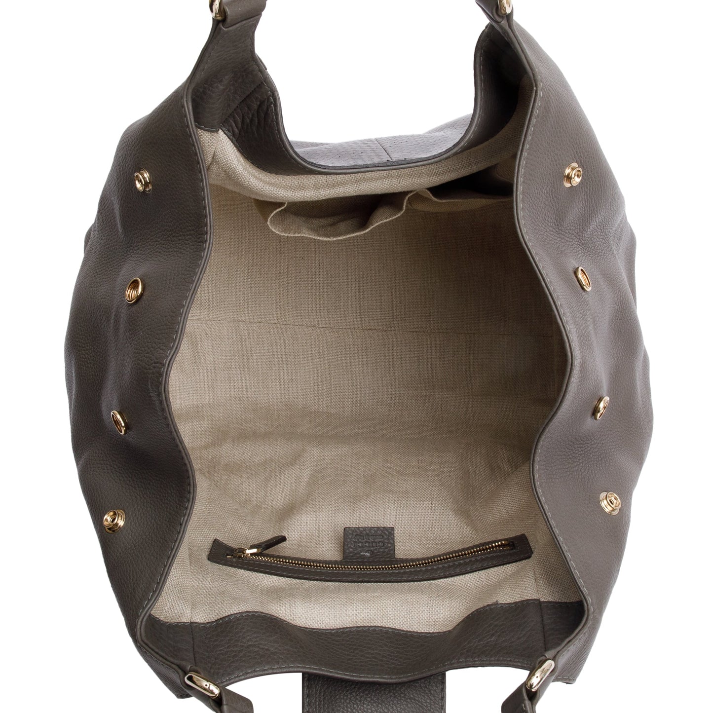 Gucci Grey Python Trim Calf Leather Soft Stirrup Shoulder Bag