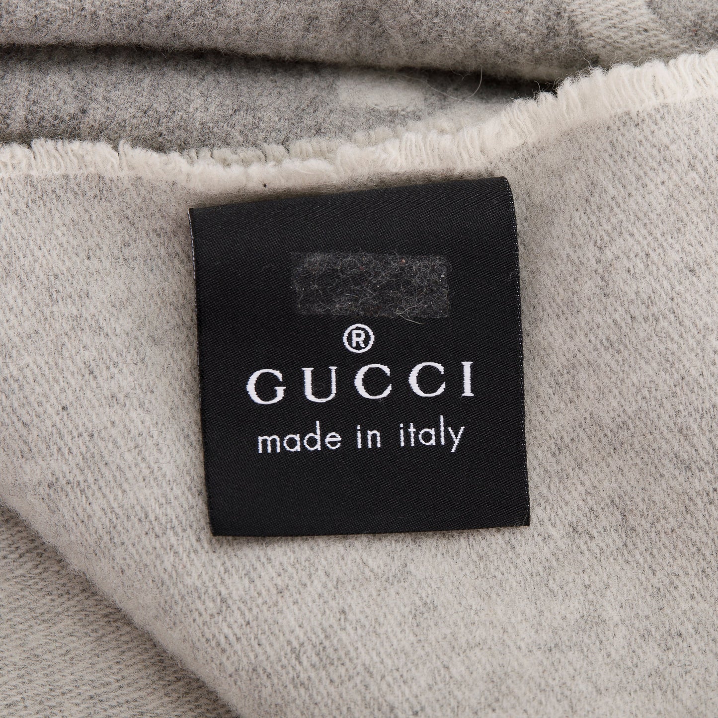 Gucci Grey Wool & Cashmere GG Pattern Throw Blanket