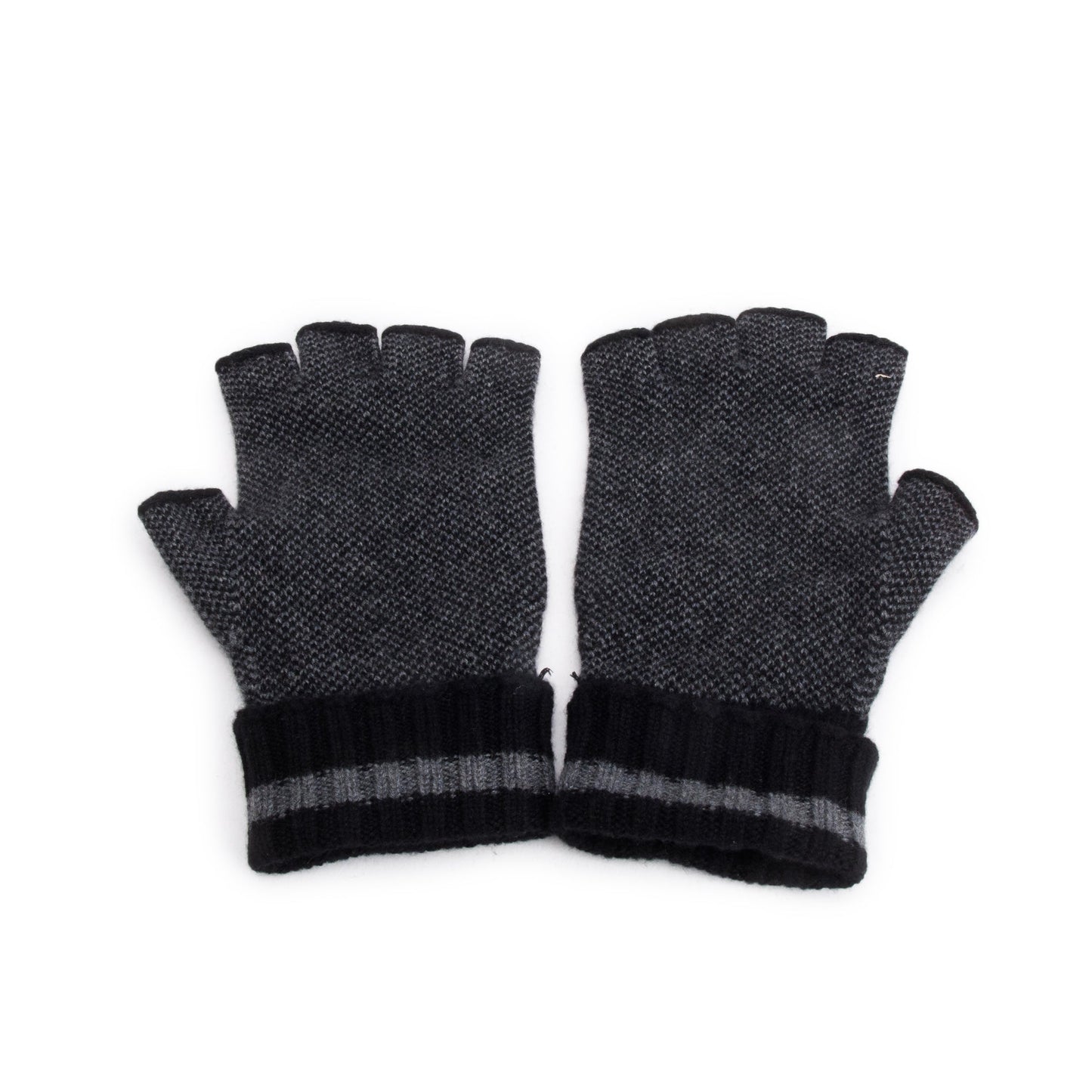 Gucci Grey/Black GG Cashmere Fingerless Gloves