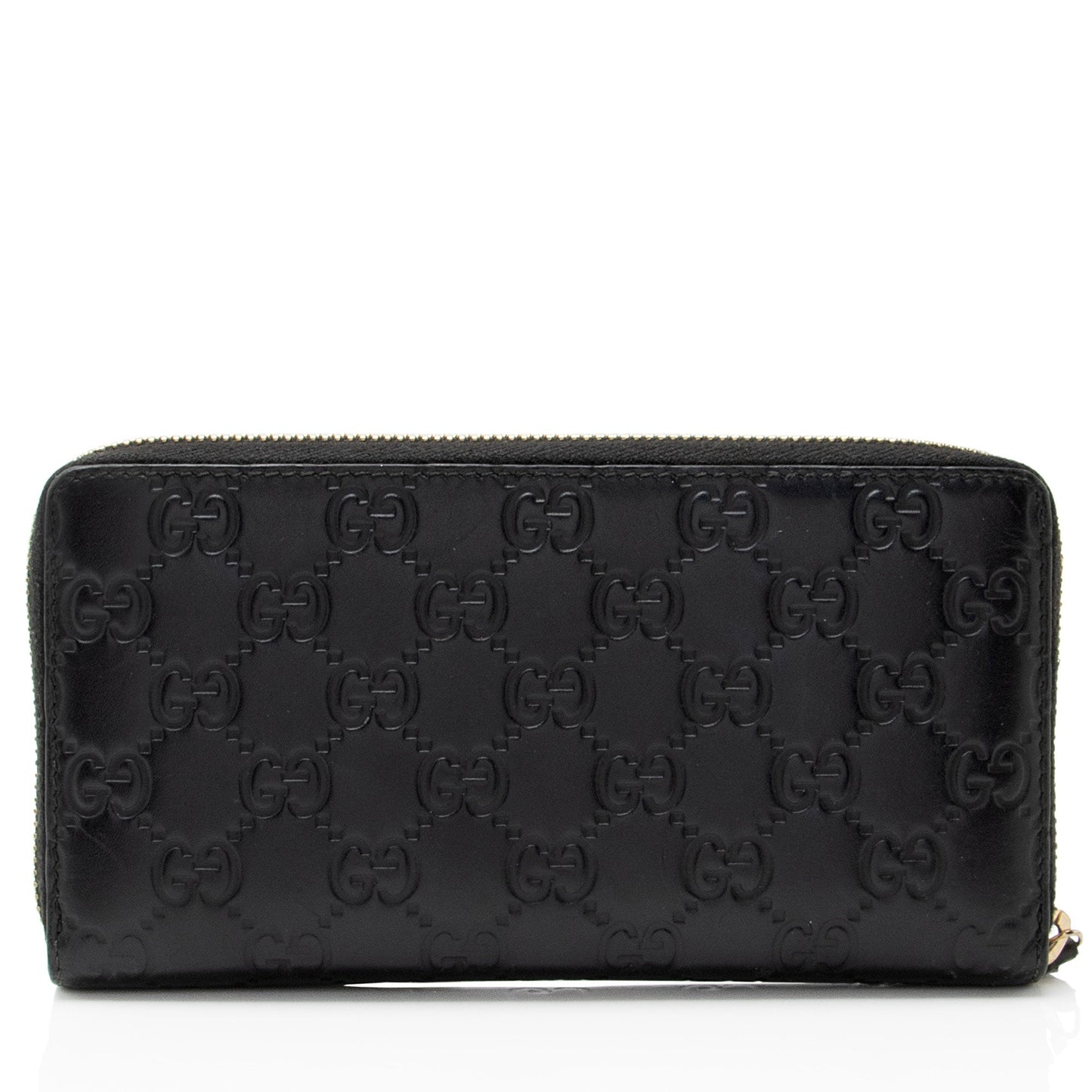 Gucci Guccissima Leather Bow Zip Around Wallet