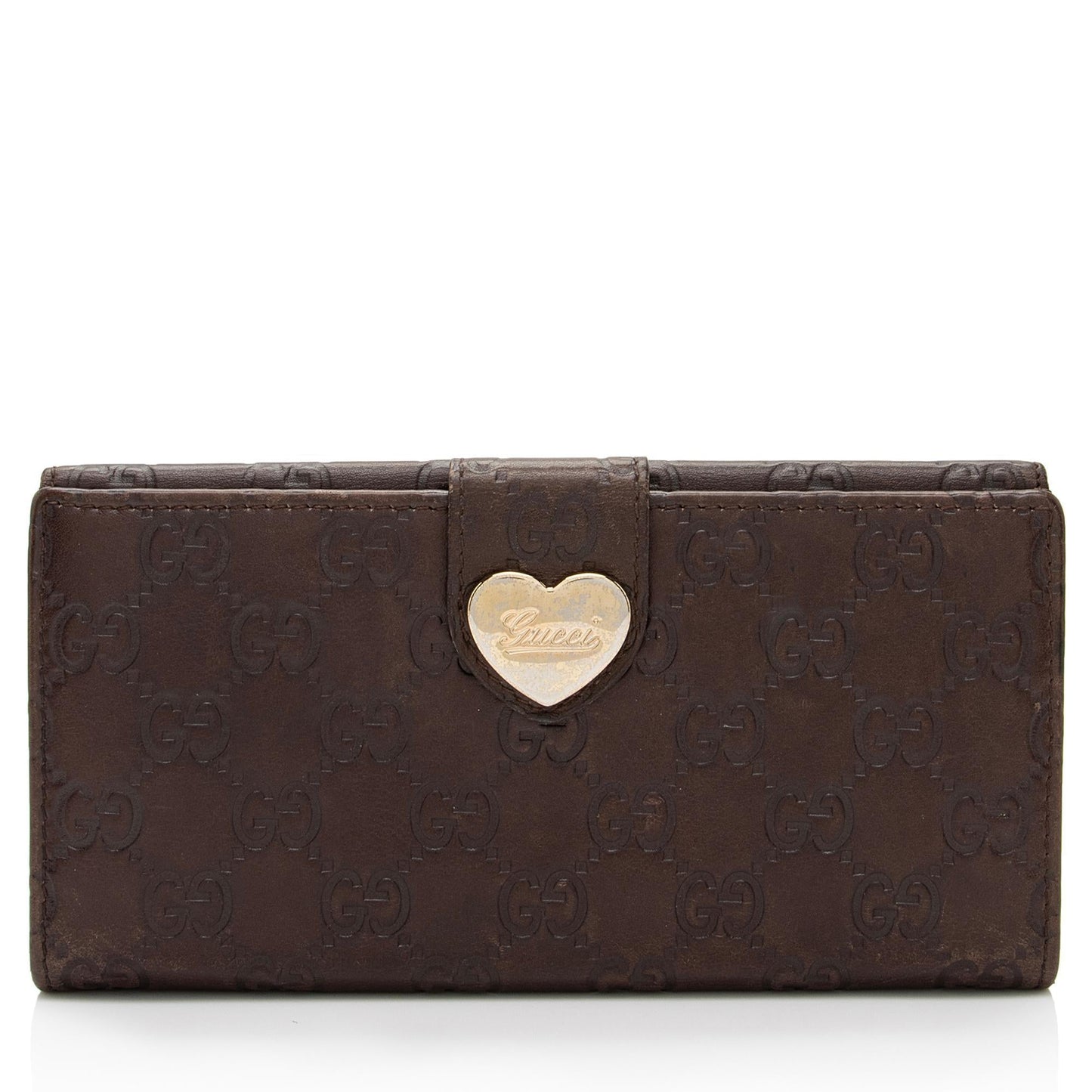 Gucci Guccissima Leather Heart Script Continental Wallet (SHF-oX5I0s)