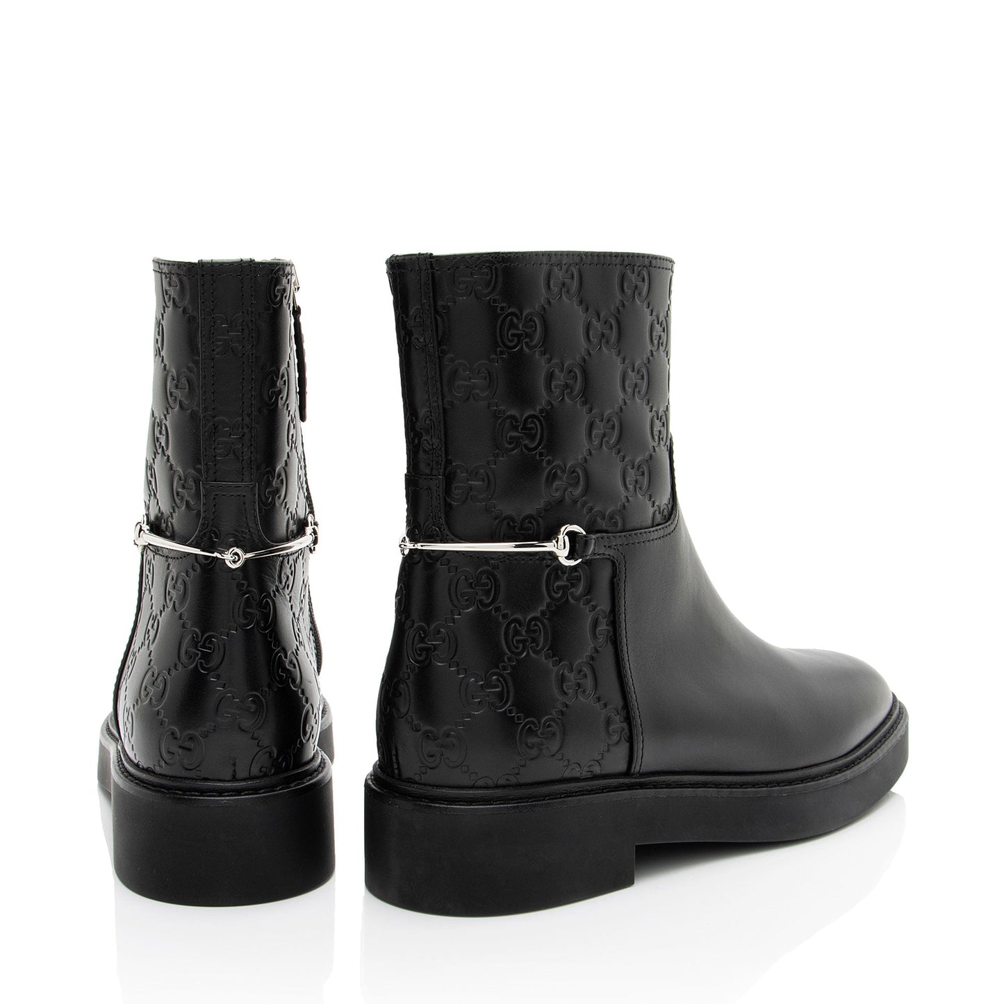 Gucci Guccissima Leather Horsebit Ankle Boots - Size 8 / 38