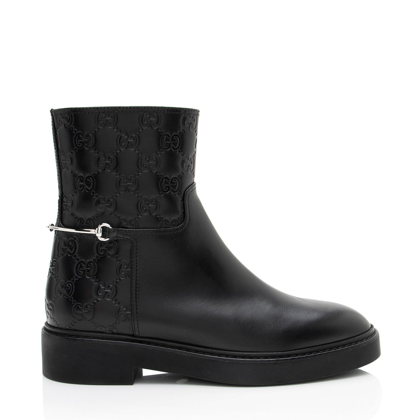 Gucci Guccissima Leather Horsebit Ankle Boots - Size 8 / 38