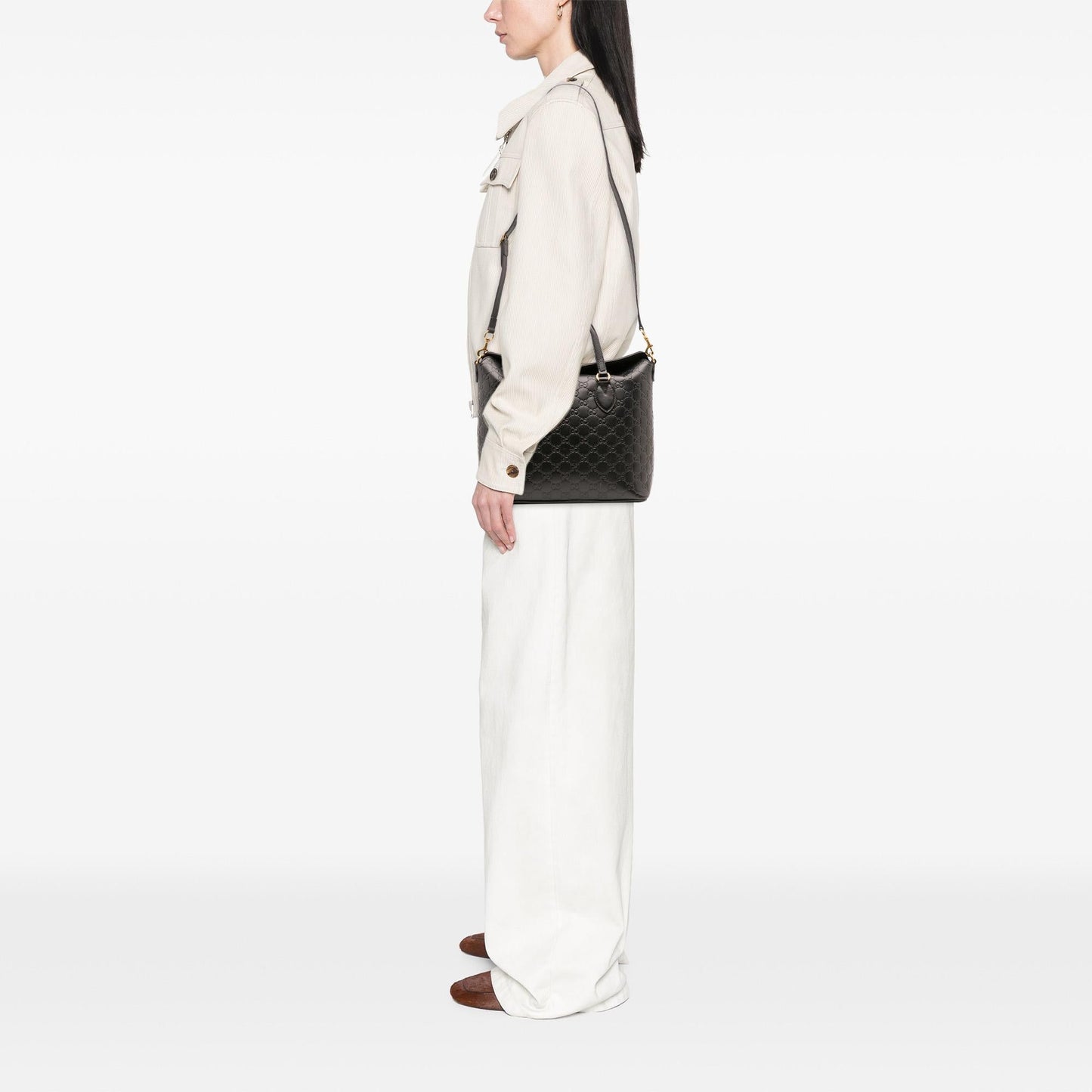 Gucci Guccissima Linea A Fold Over Satchel