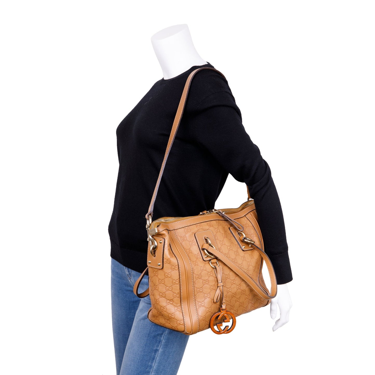 Gucci Guccissima Medium Charm Top Handle Bag