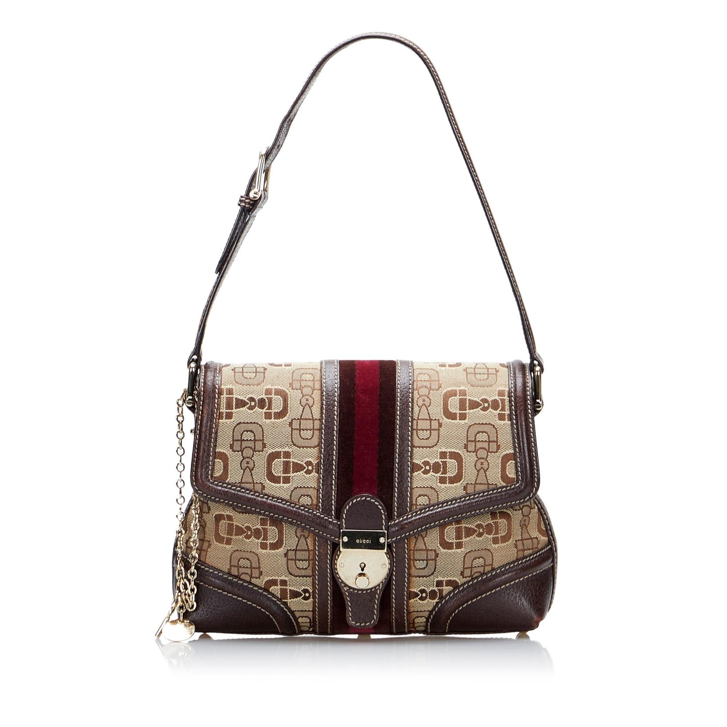 Gucci Horsebit Canvas Web Treasure Shoulder Bag (SHG-DaSmAf)