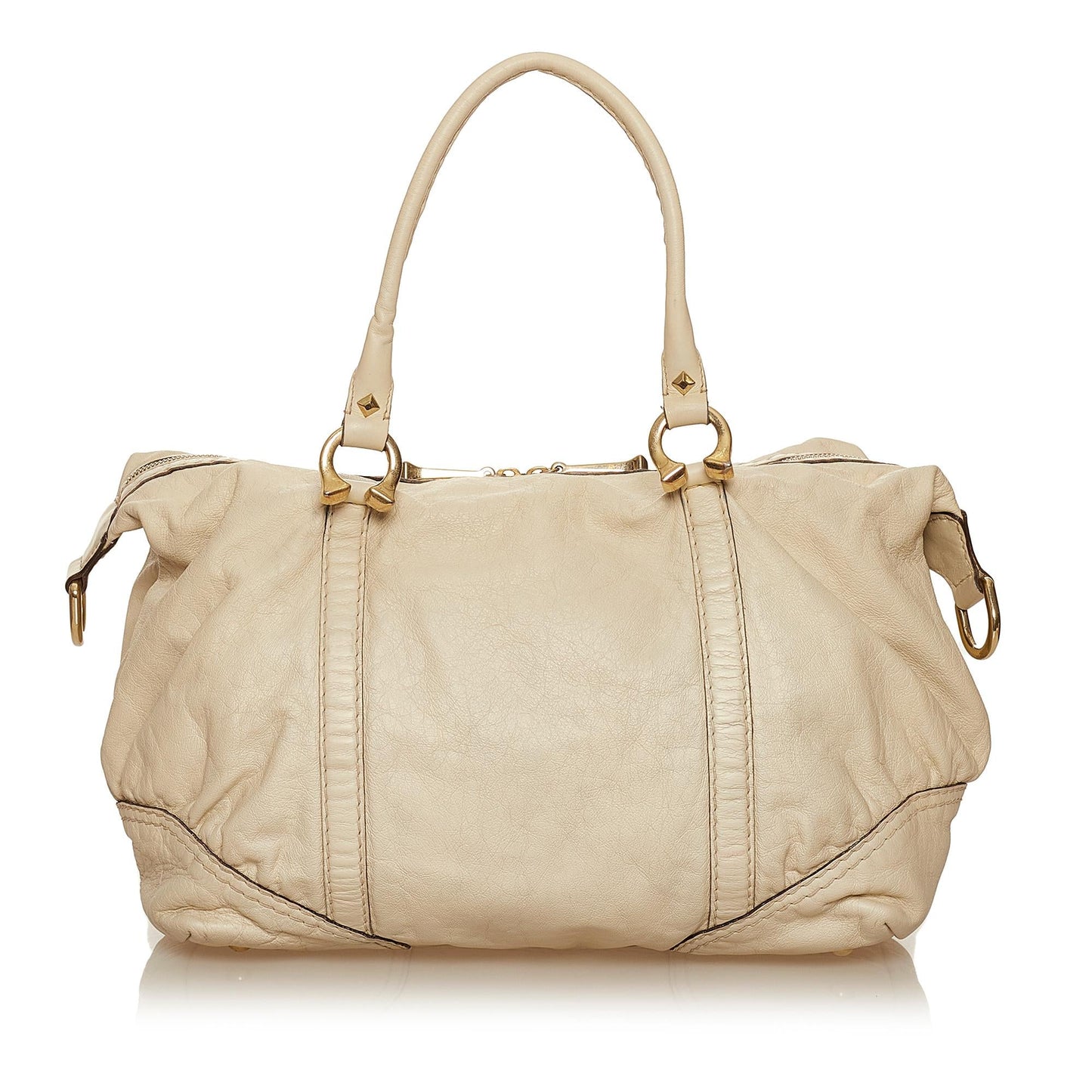 Gucci Horsebit Nail Leather Boston Bag (SHG-29354)