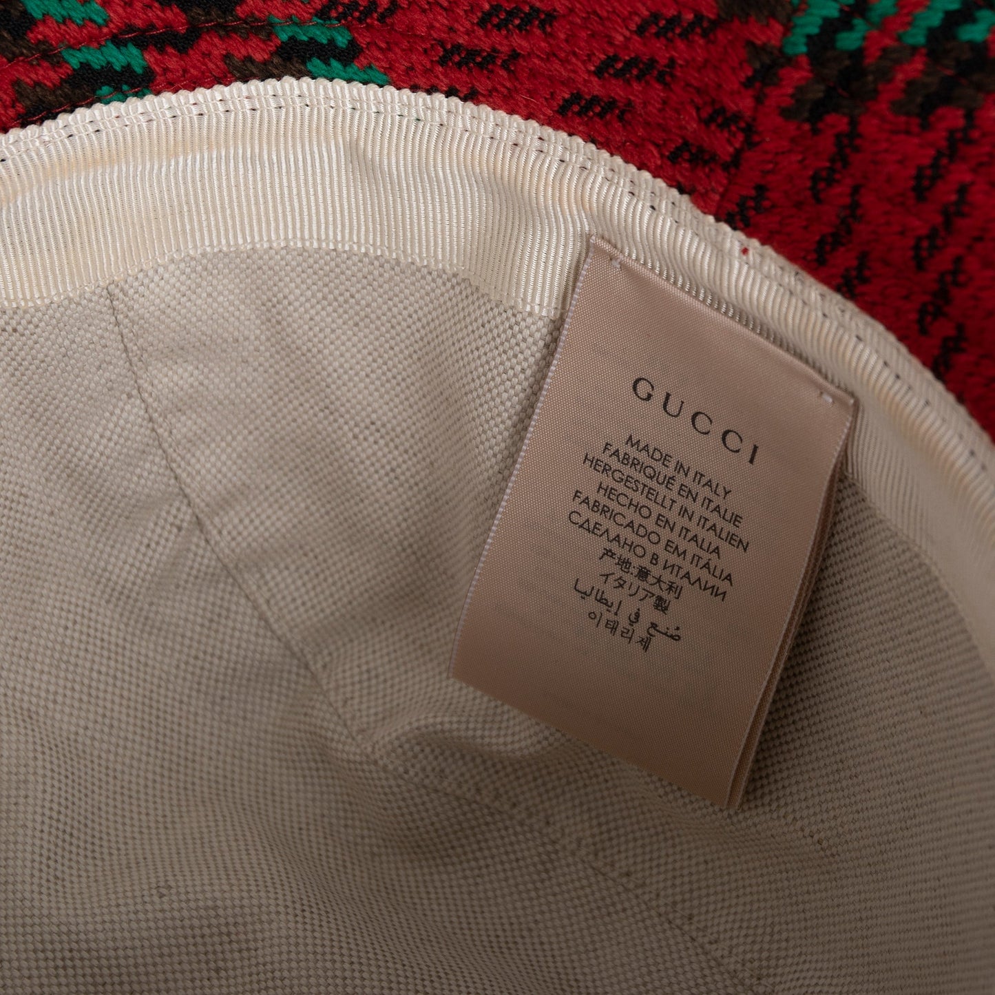 Gucci Houndstooth Wool Bucket Hat with Interlocking G