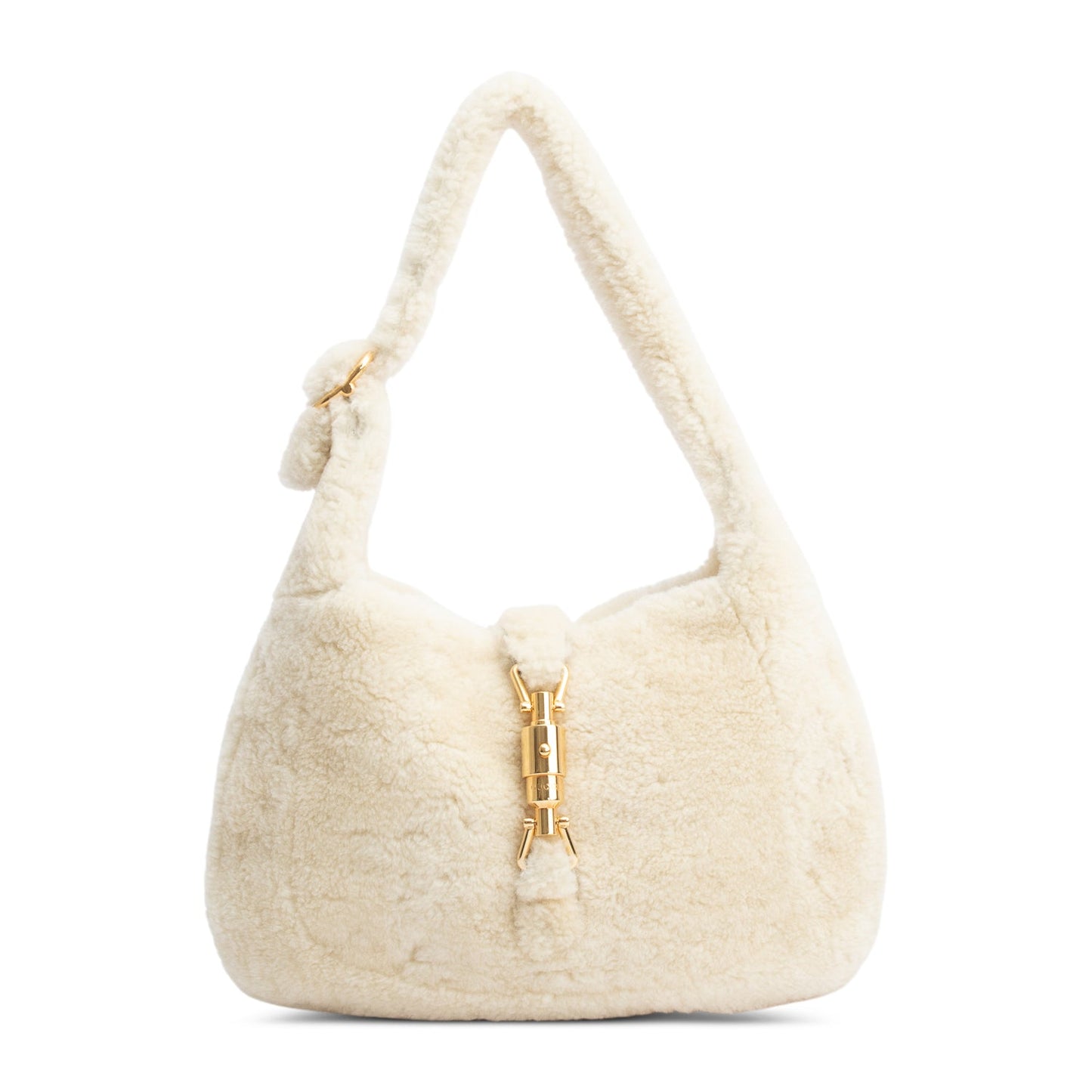 Gucci Ivory Shearling Small Jackie 1961 Shoulder Bag