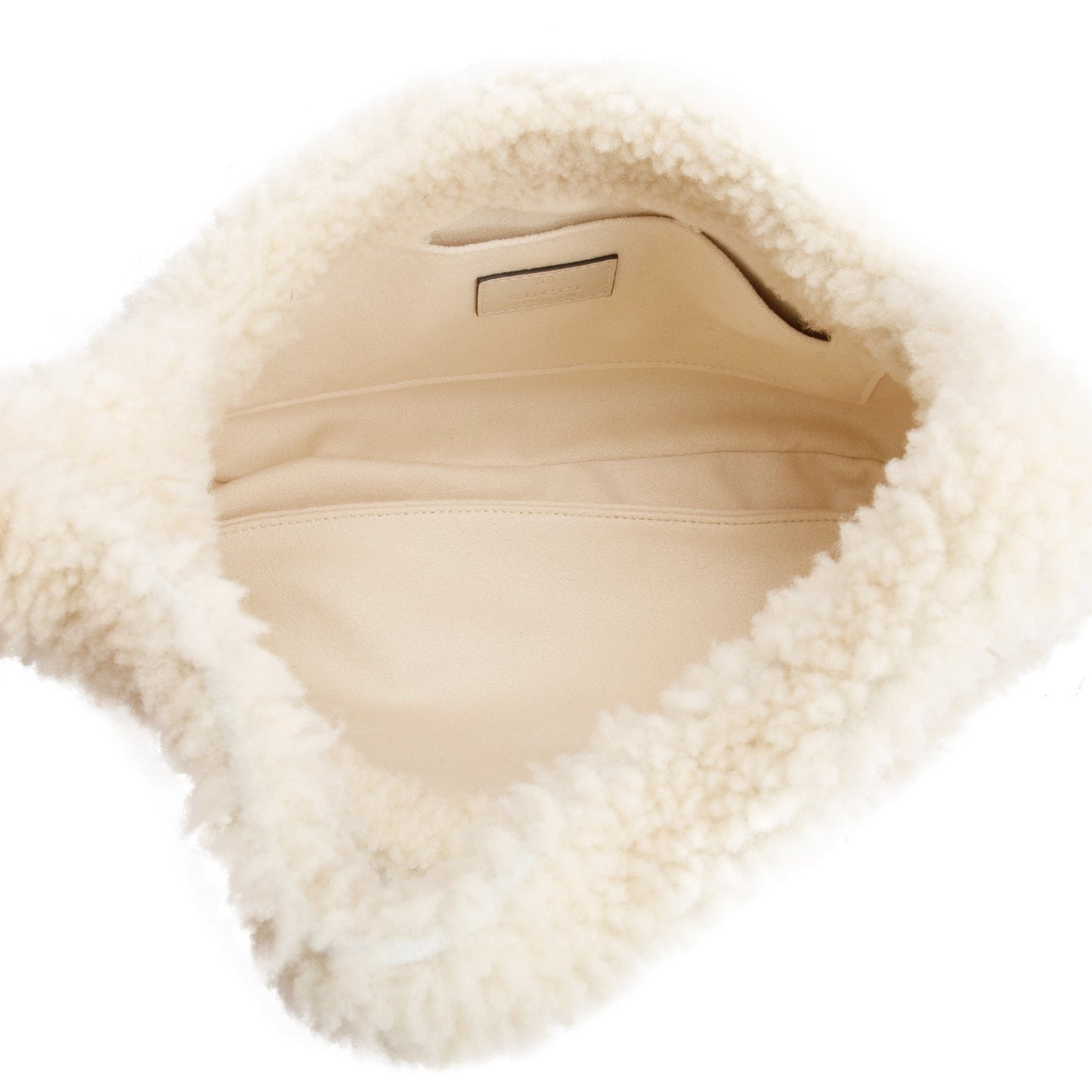 Gucci Ivory Shearling Small Jackie 1961 Shoulder Bag