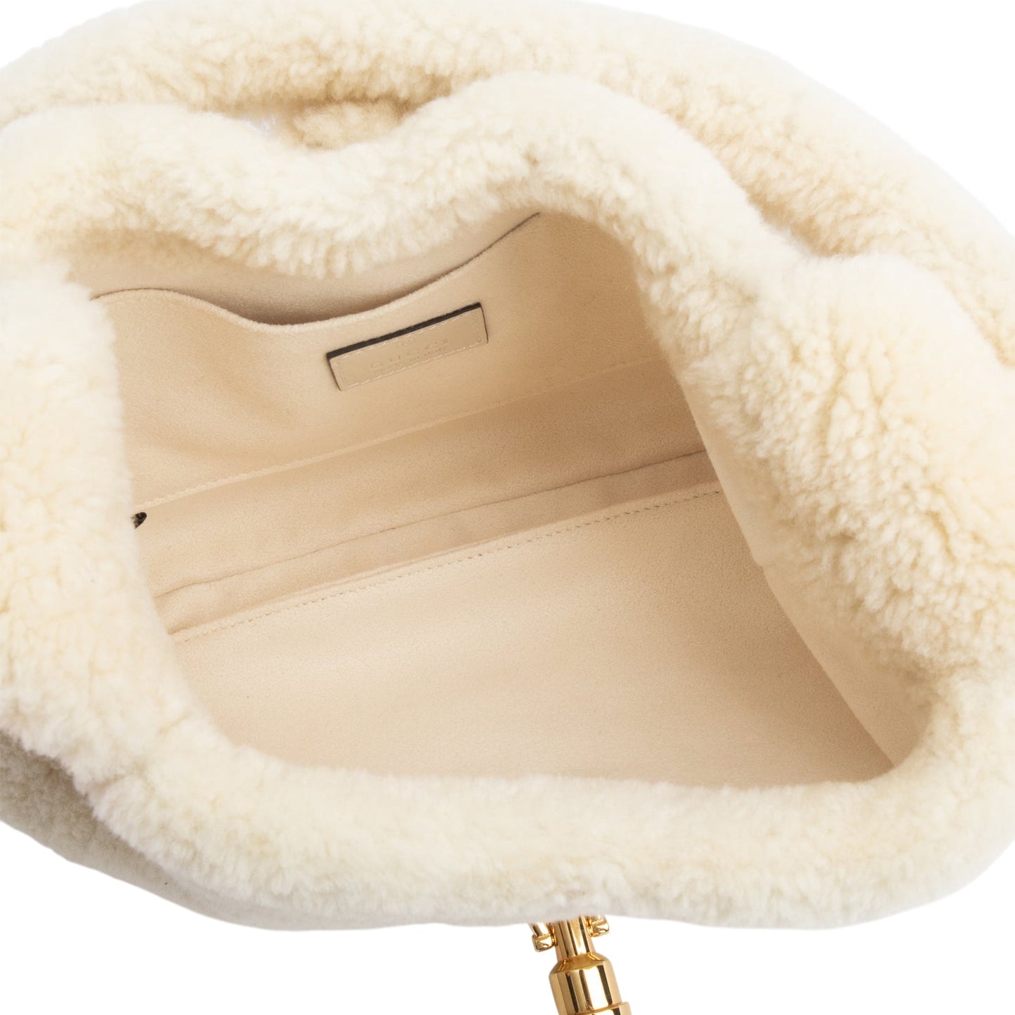 Gucci Ivory Shearling Small Jackie 1961 Shoulder Bag